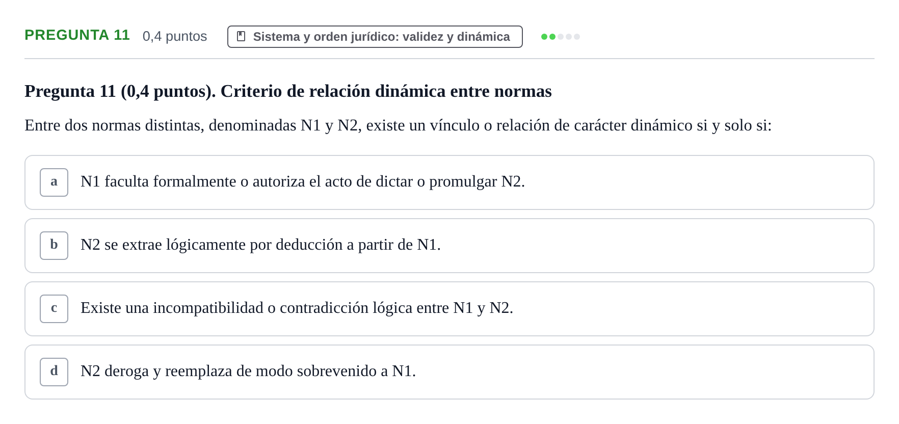 Enunciado: Pregunta 11 · Introducción al Derecho UOC 2023