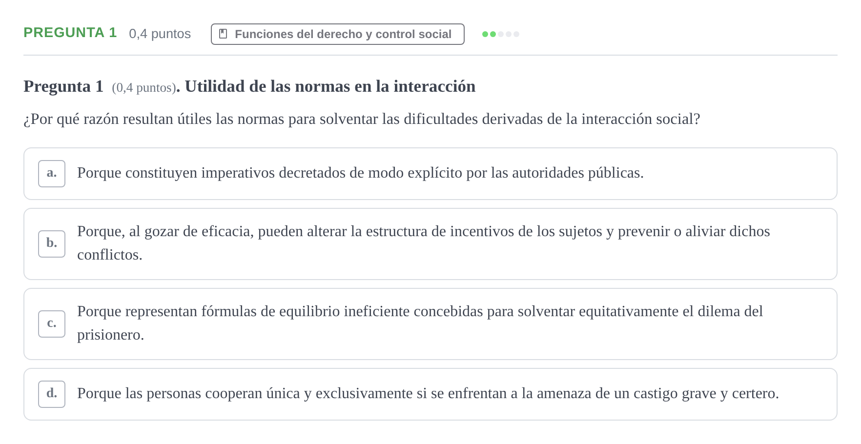 Enunciado: Pregunta 1 · Introducción al Derecho UOC 2023