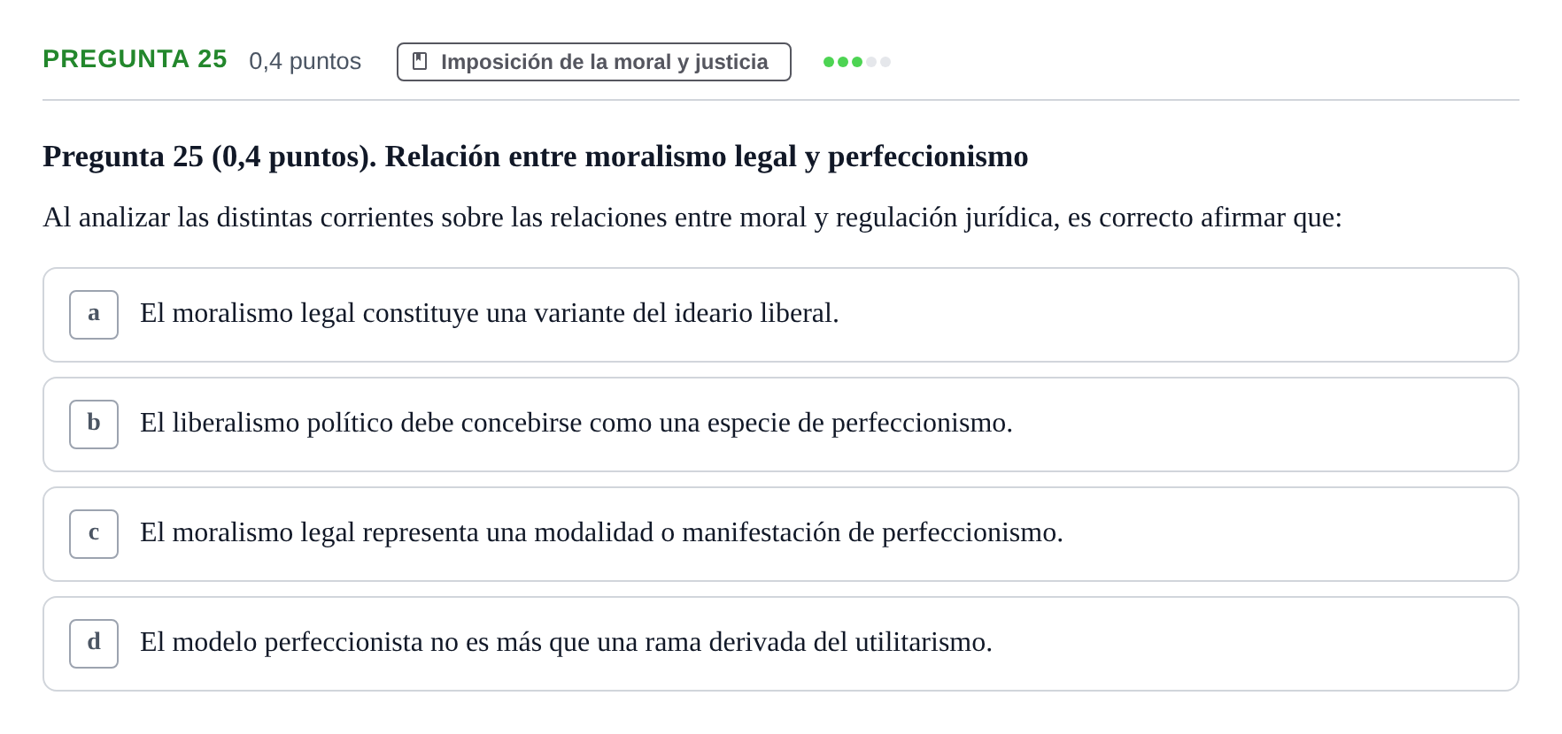 Enunciado: Pregunta 25 · Introducción al Derecho UOC 2023