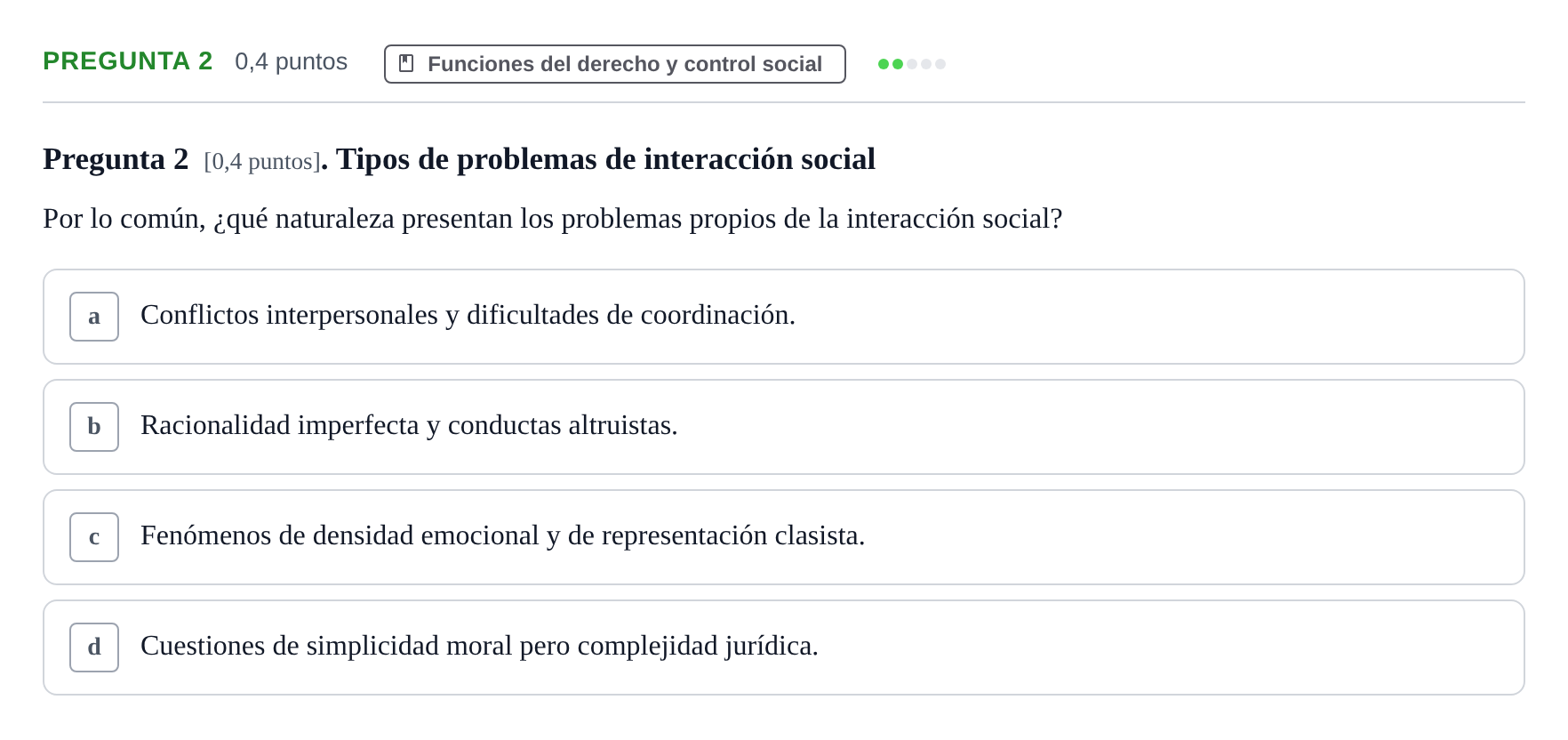 Enunciado: Pregunta 2 · Introducción al Derecho UOC 2023