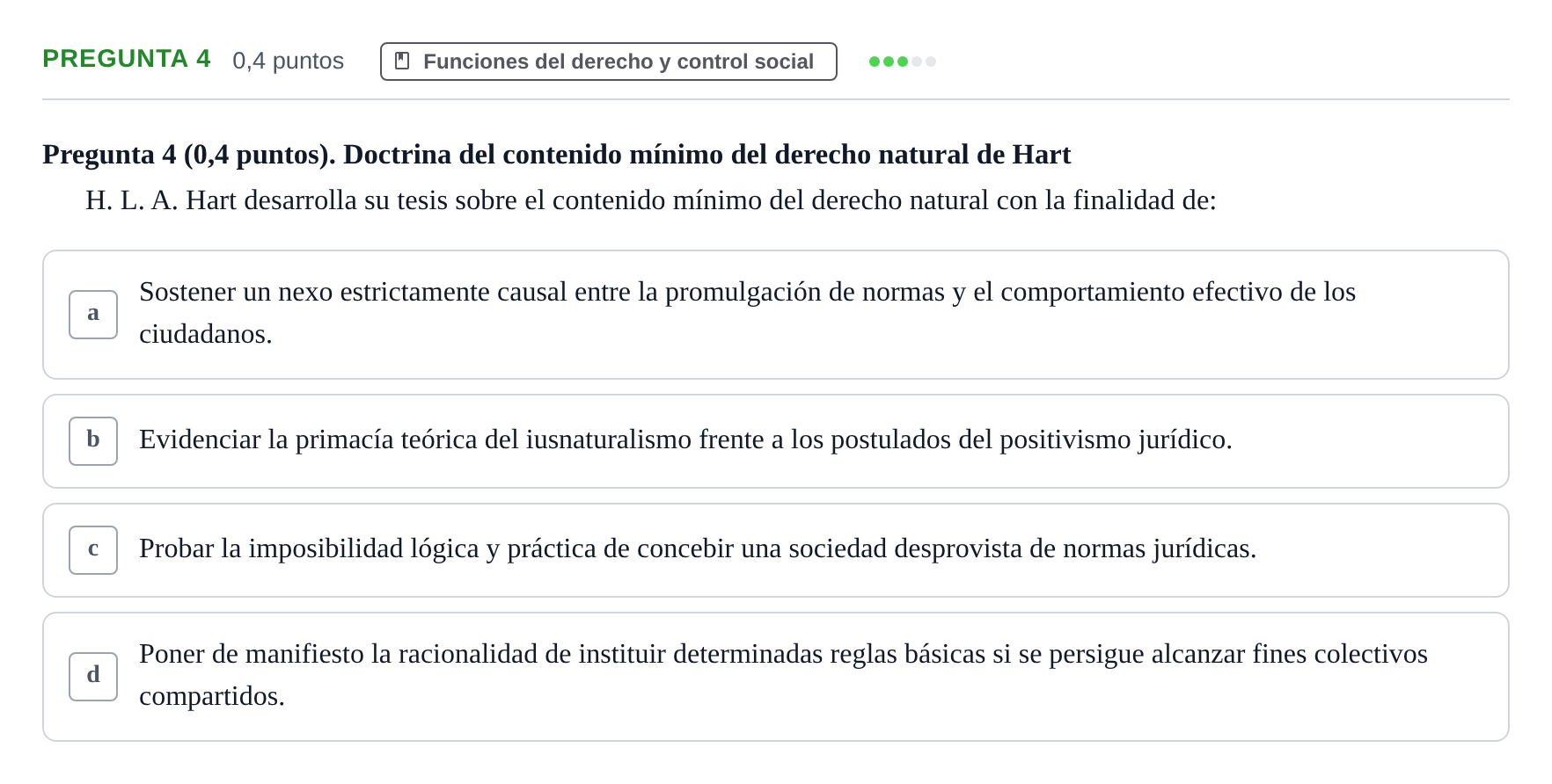 Enunciado: Pregunta 4 · Introducción al Derecho UOC 2023