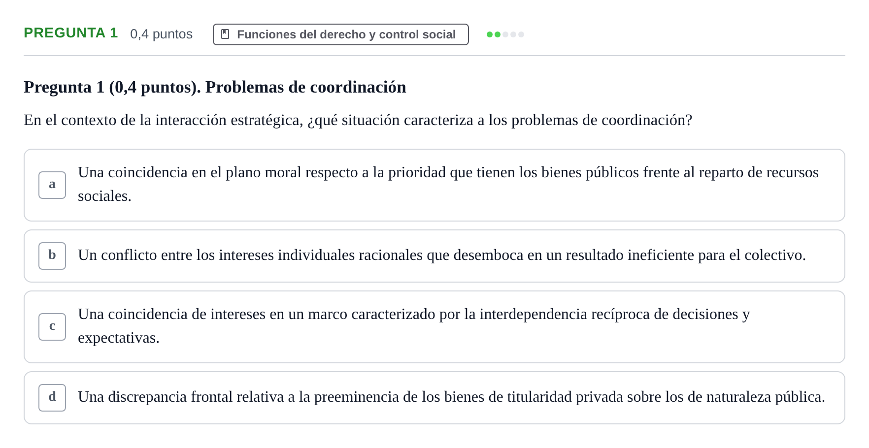 Enunciado: Pregunta 1 · Introducción al Derecho UOC 2023