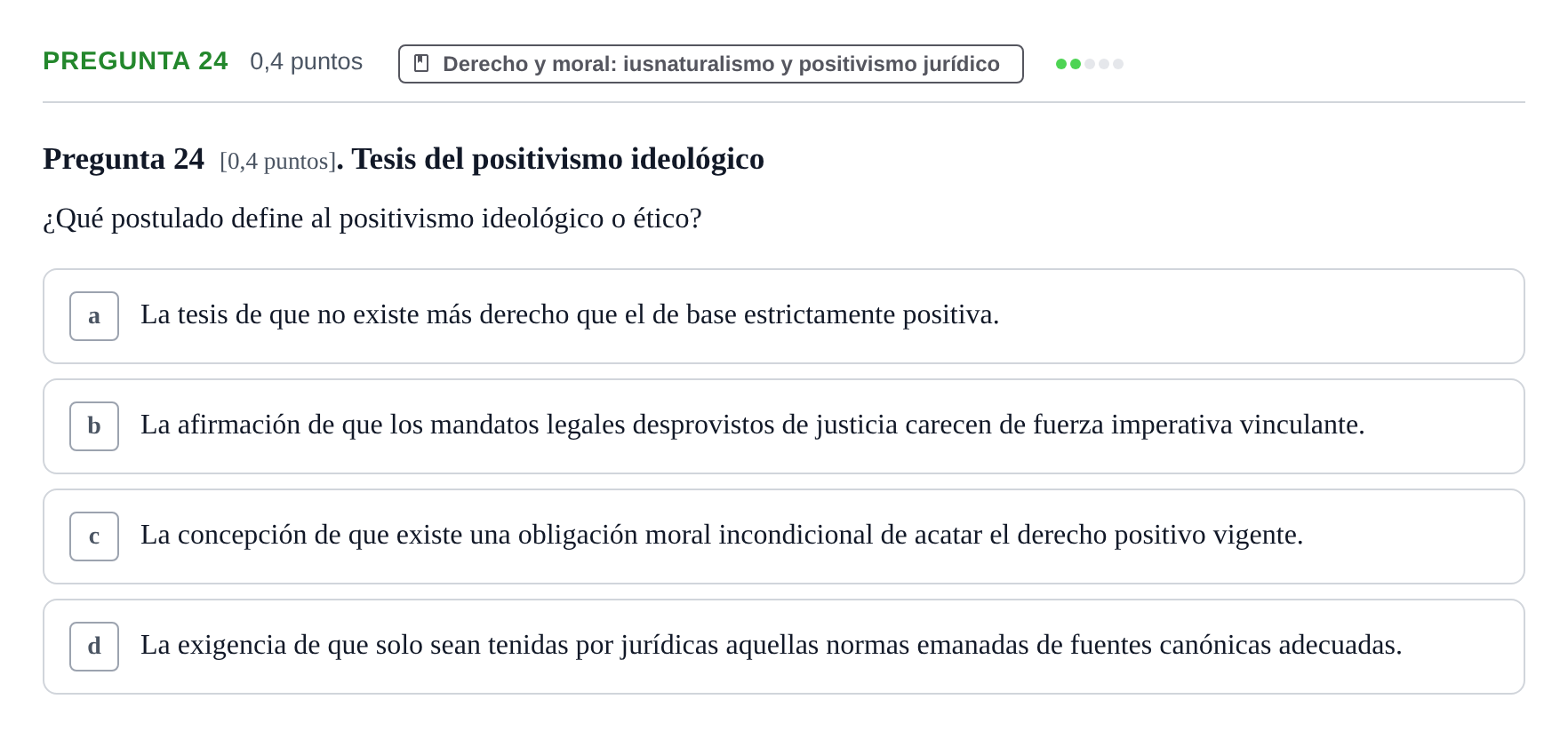 Enunciado: Pregunta 24 · Introducción al Derecho UOC 2023