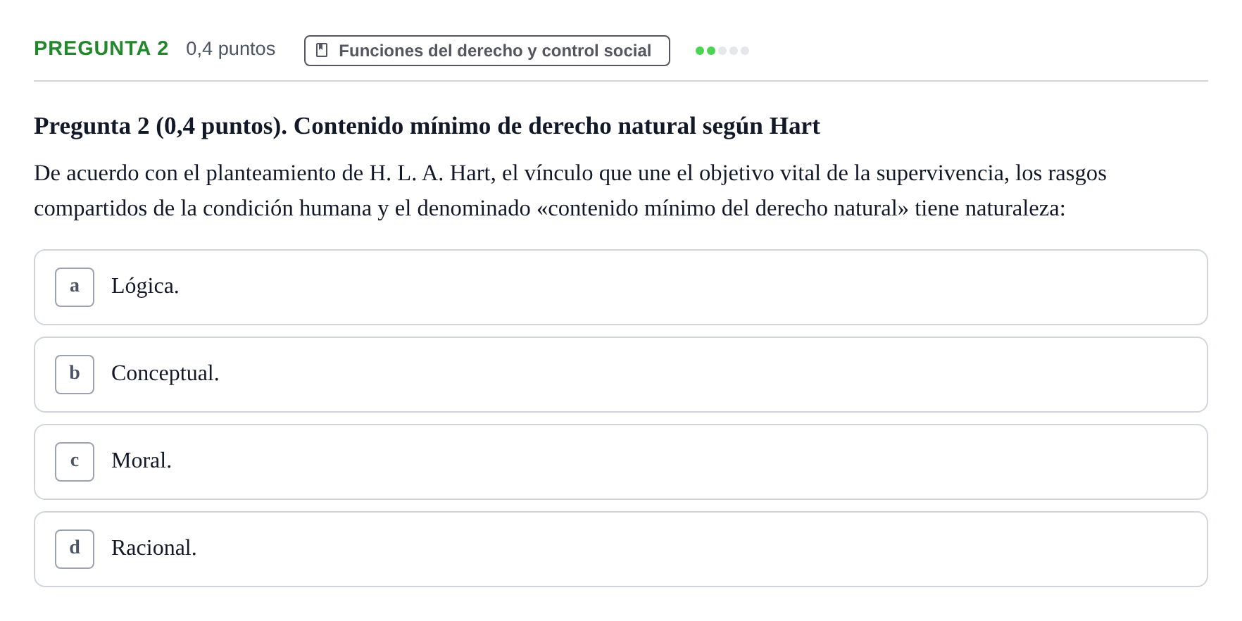 Enunciado: Pregunta 2 · Introducción al Derecho UOC 2023