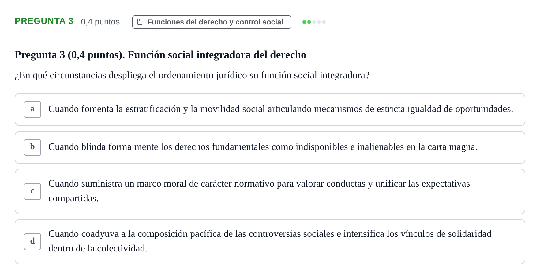 Enunciado: Pregunta 3 · Introducción al Derecho UOC 2023