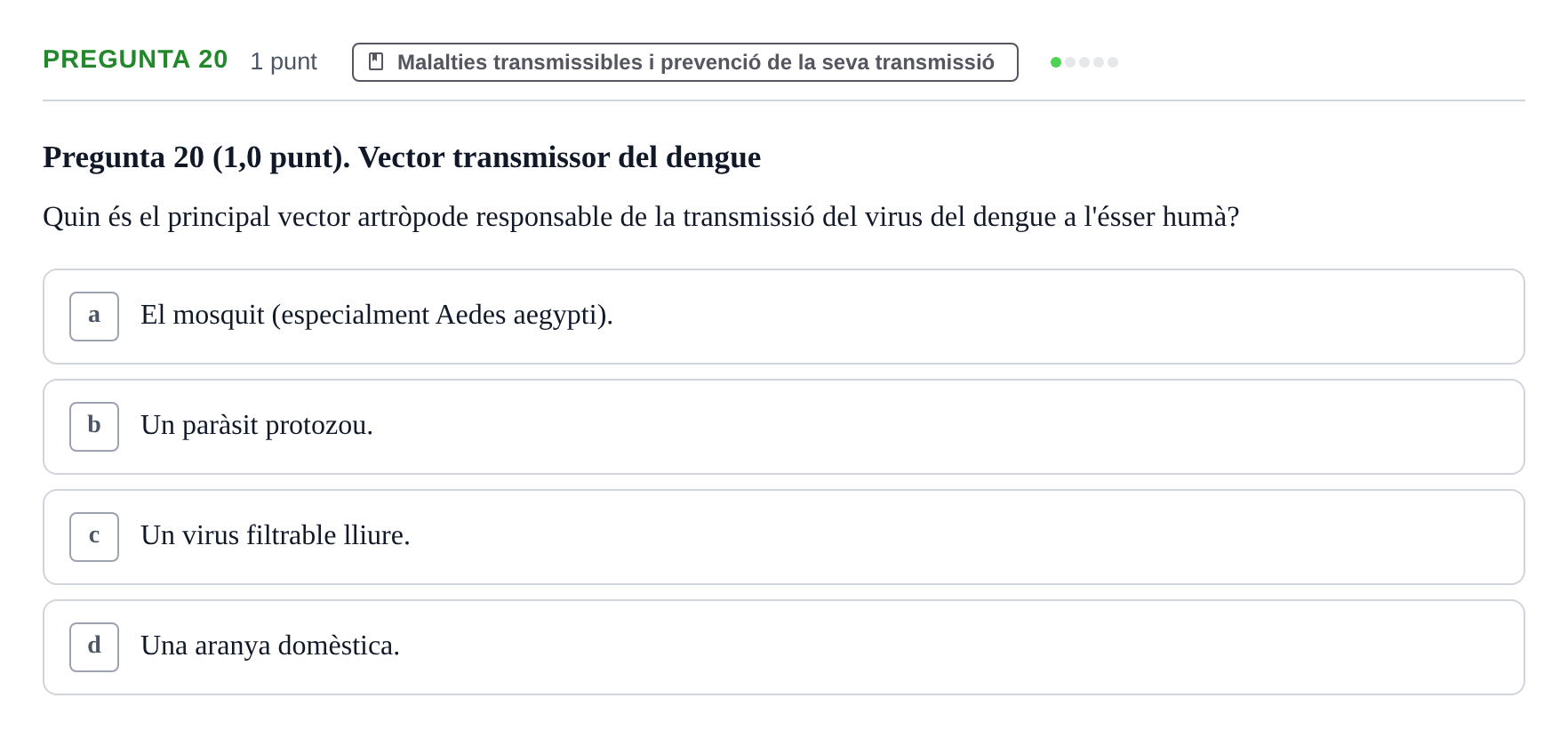 Enunciado: Pregunta 20 · Infermeria de salut pùblica i comunitària UB Juny 2023