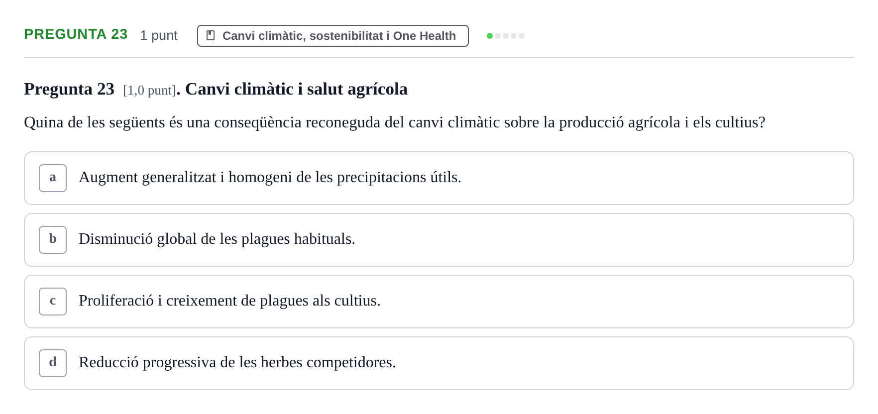 Enunciado: Pregunta 23 · Infermeria de salut pùblica i comunitària UB Juny 2023