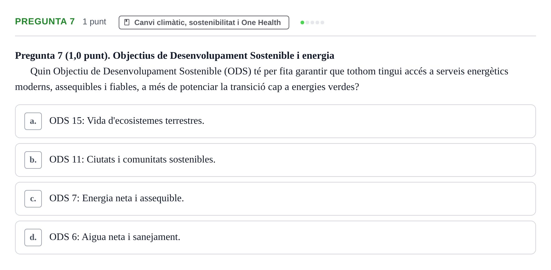 Enunciado: Pregunta 7 · Infermeria de salut pùblica i comunitària UB Juny 2023