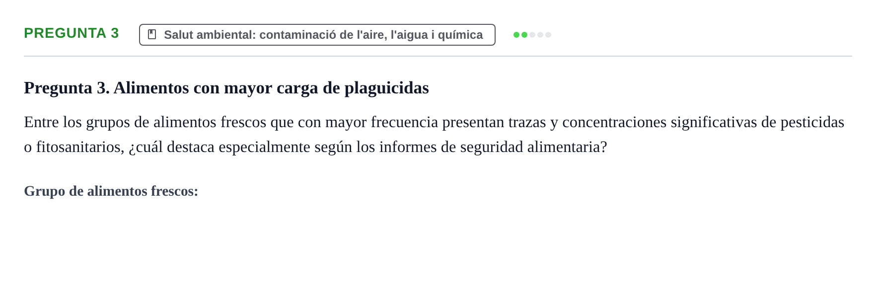 Enunciado: Pregunta 3 · Infermeria de salut pùblica i comunitària UB Examen de Salud Pública y Comunitaria
