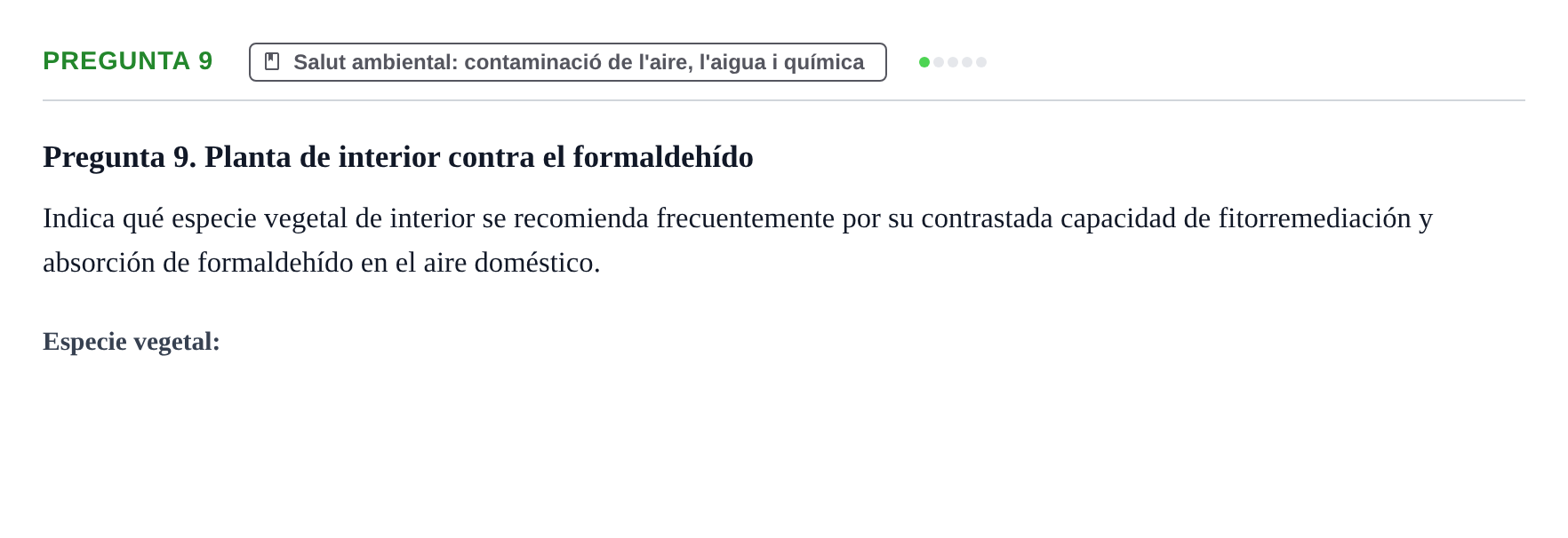Enunciado: Pregunta 9 · Infermeria de salut pùblica i comunitària UB Examen de Salud Pública y Comunitaria