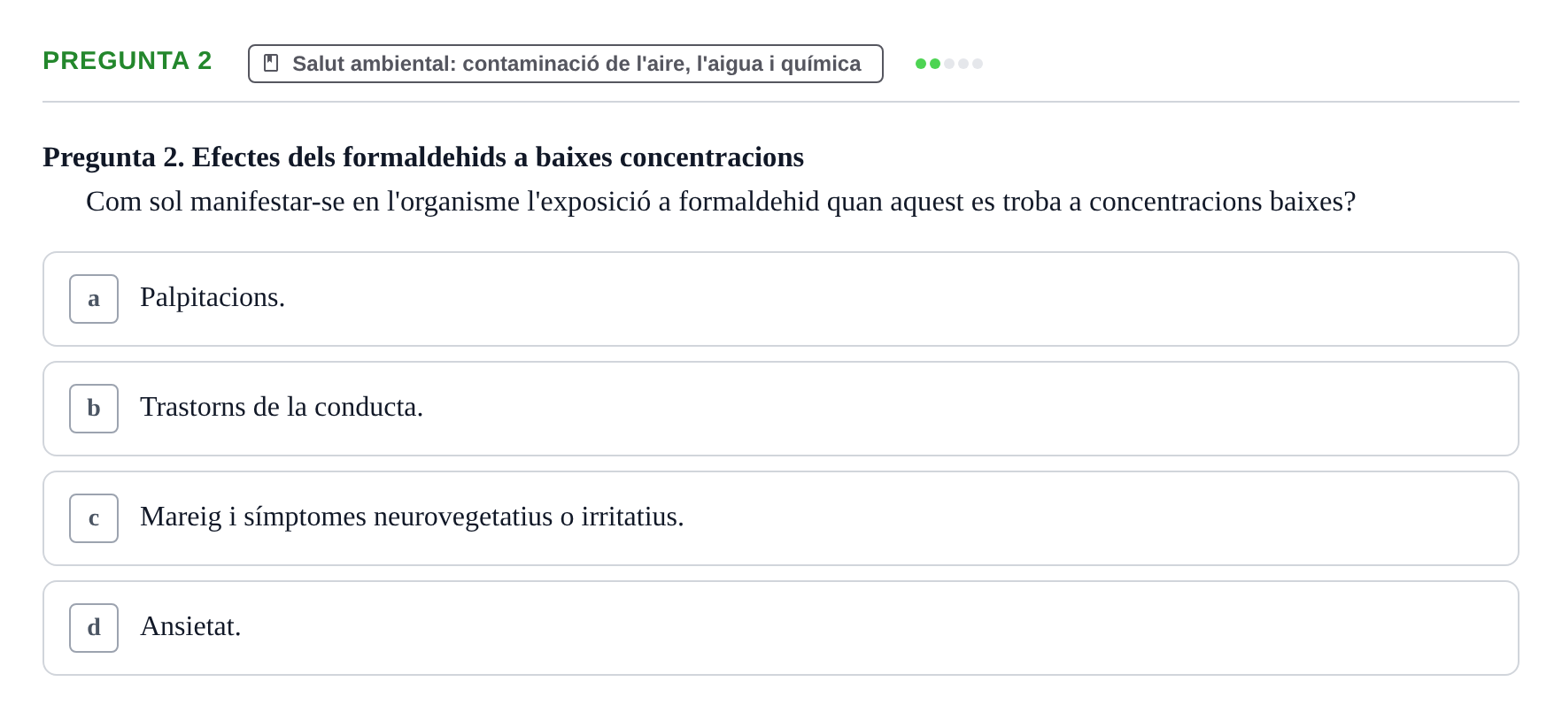 Enunciado: Pregunta 2 · Infermeria de salut pùblica i comunitària UB Examen Parcial de Salut Pública i Comunitària