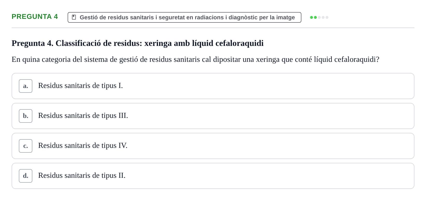 Enunciado: Pregunta 4 · Infermeria de salut pùblica i comunitària UB Examen Parcial de Salut Pública i Comunitària