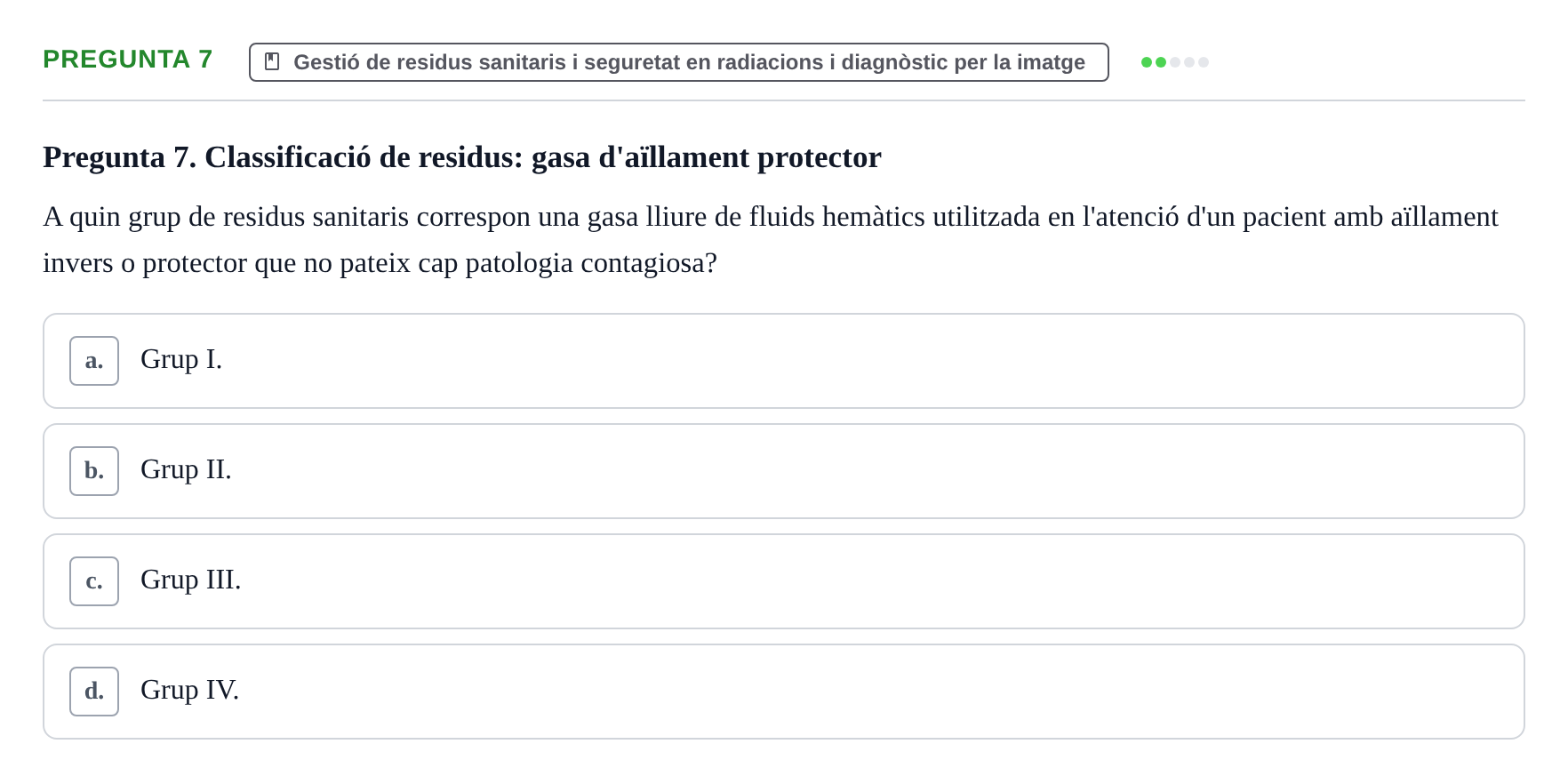 Enunciado: Pregunta 7 · Infermeria de salut pùblica i comunitària UB Examen Parcial de Salut Pública i Comunitària