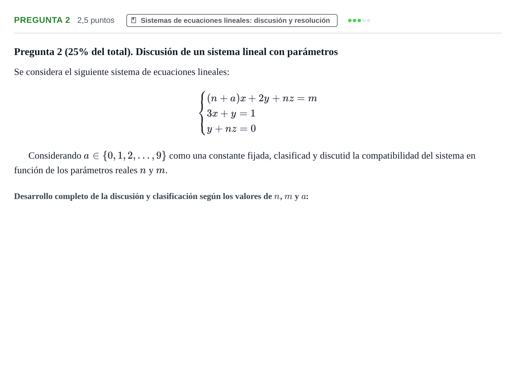 Enunciado: Pregunta 2 · Álgebra UOC 2021