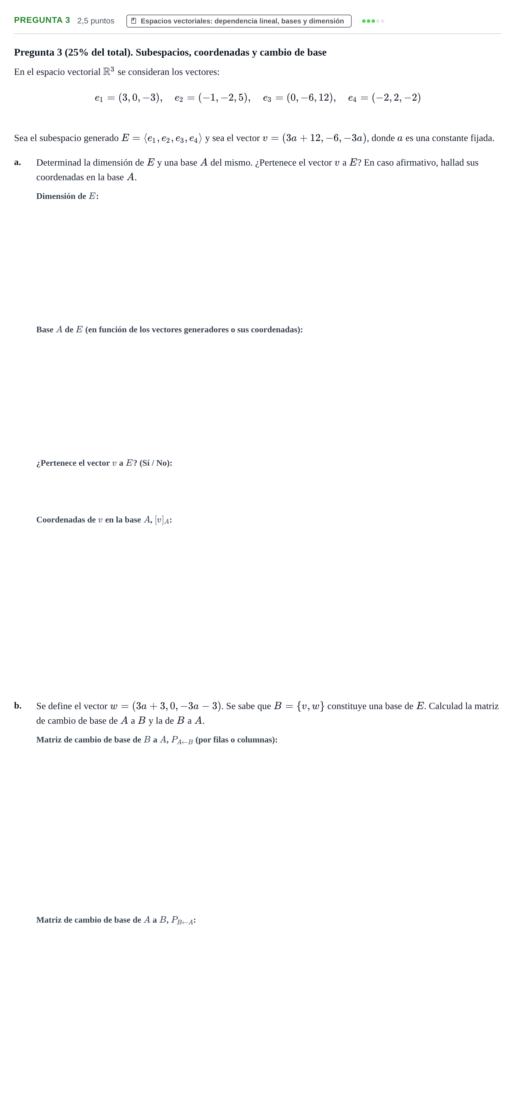 Enunciado: Pregunta 3 · Álgebra UOC 2021