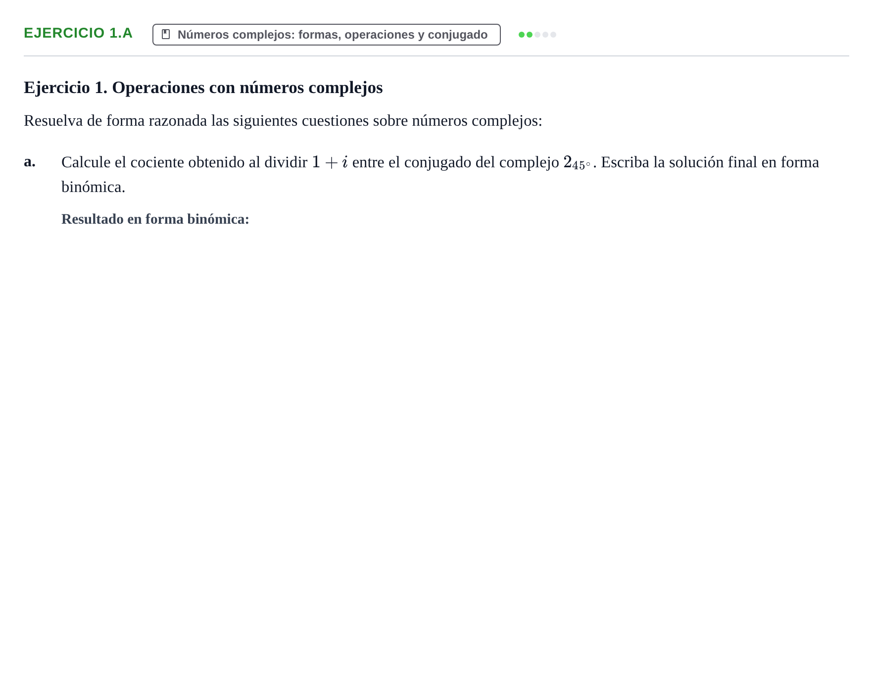 Enunciado: Ejercicio 1.a · Álgebra UOC Examen Final de Álgebra
