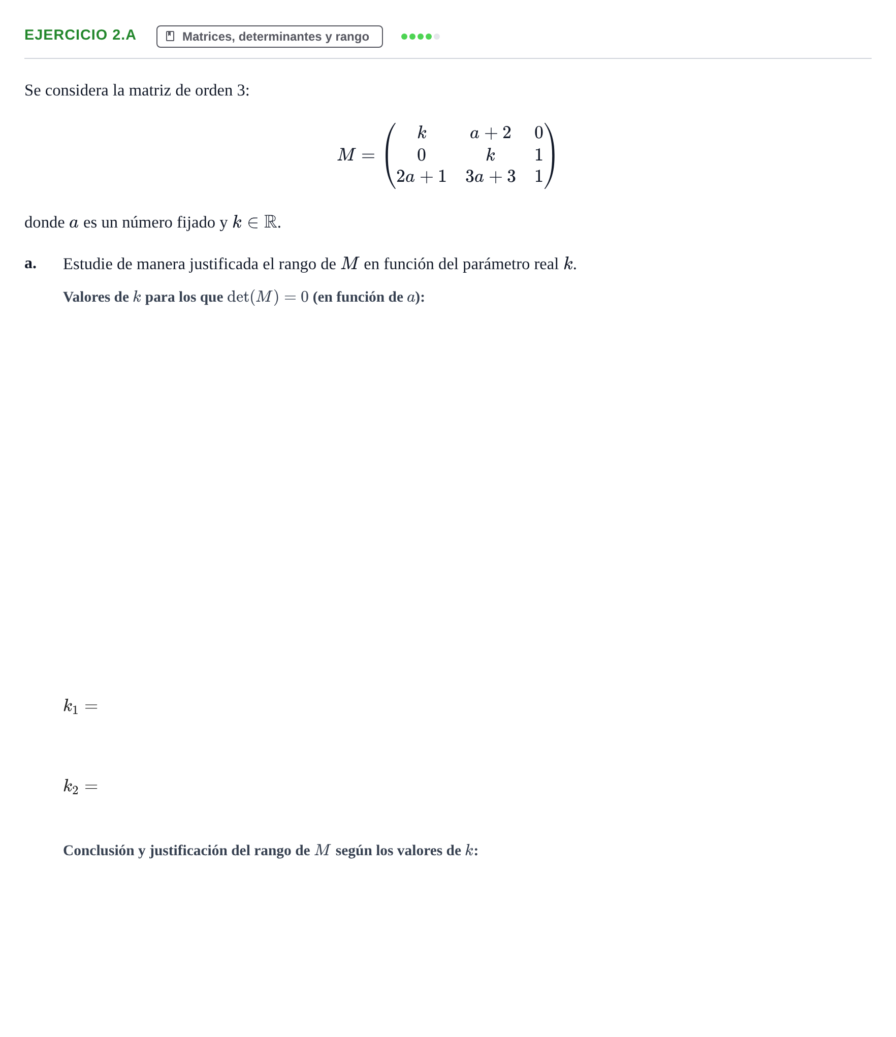 Enunciado: Ejercicio 2.a · Álgebra UOC Examen Final de Álgebra