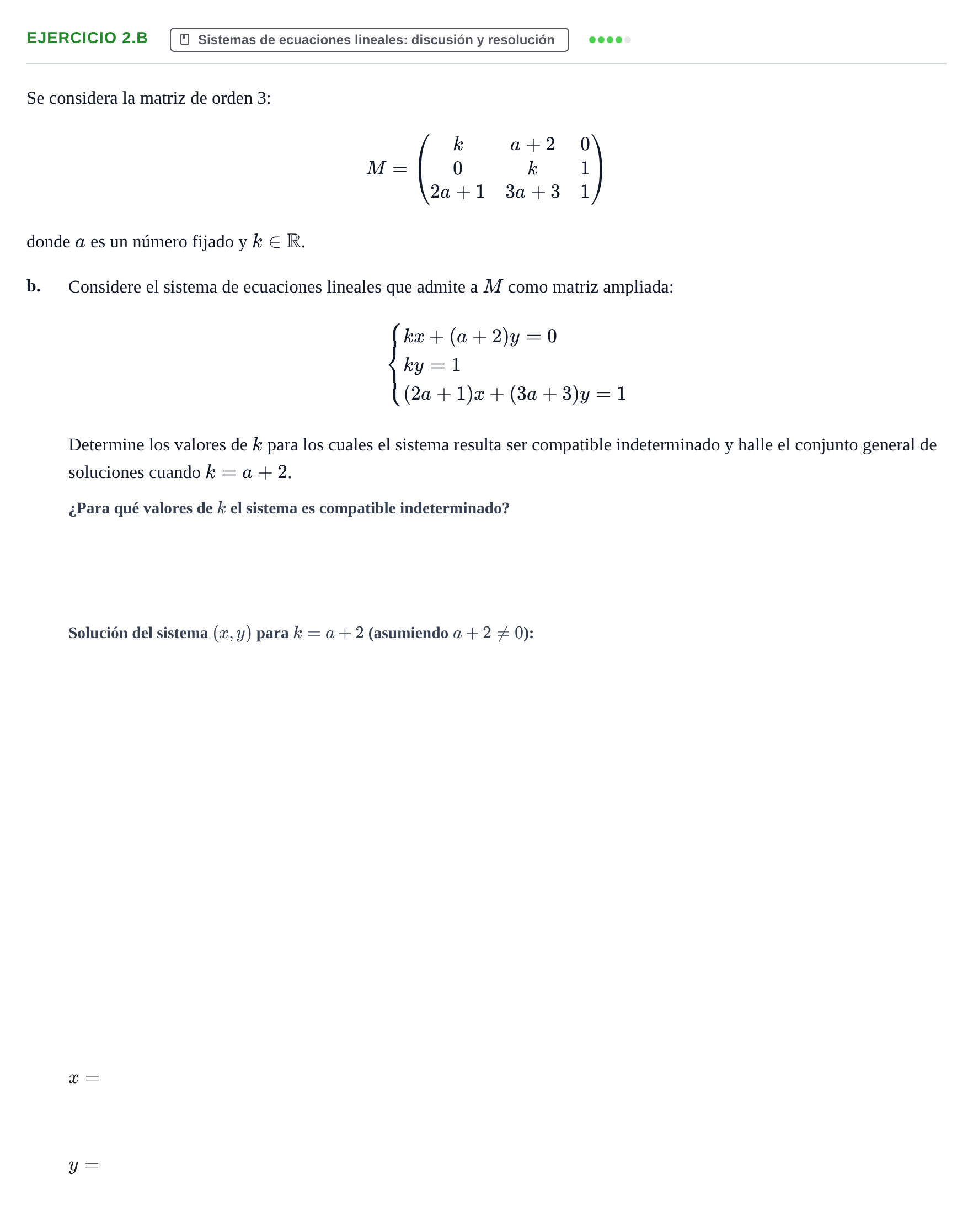 Enunciado: Ejercicio 2.b · Álgebra UOC Examen Final de Álgebra