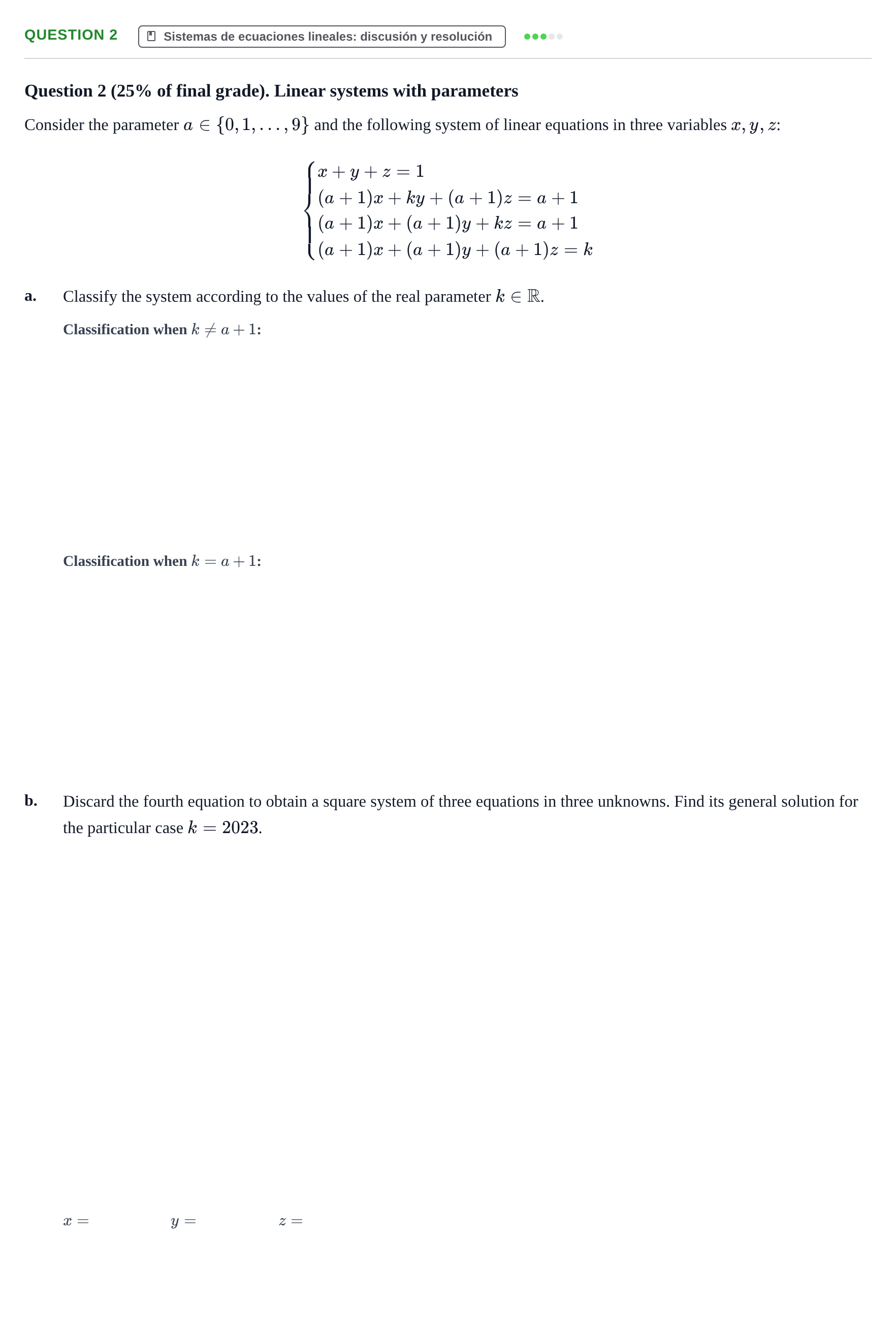 Enunciado: Question 2 · Álgebra UOC Juny 2023