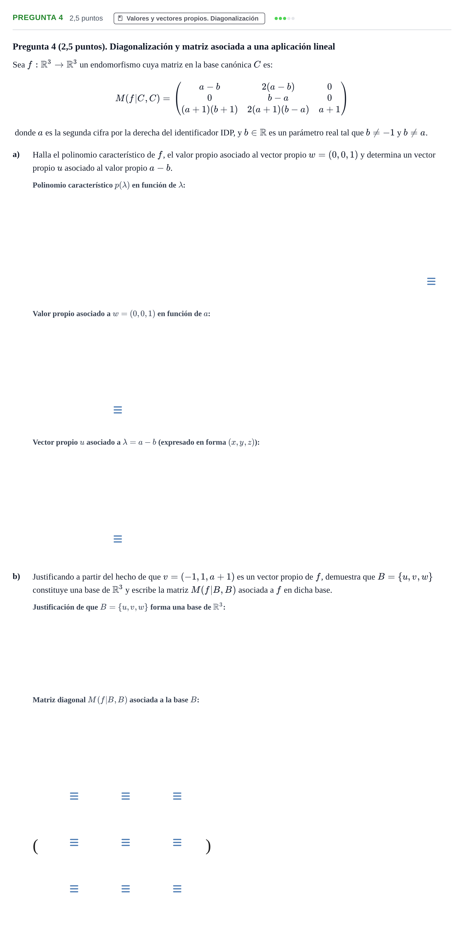 Enunciado: Pregunta 4 · Álgebra UOC 2023