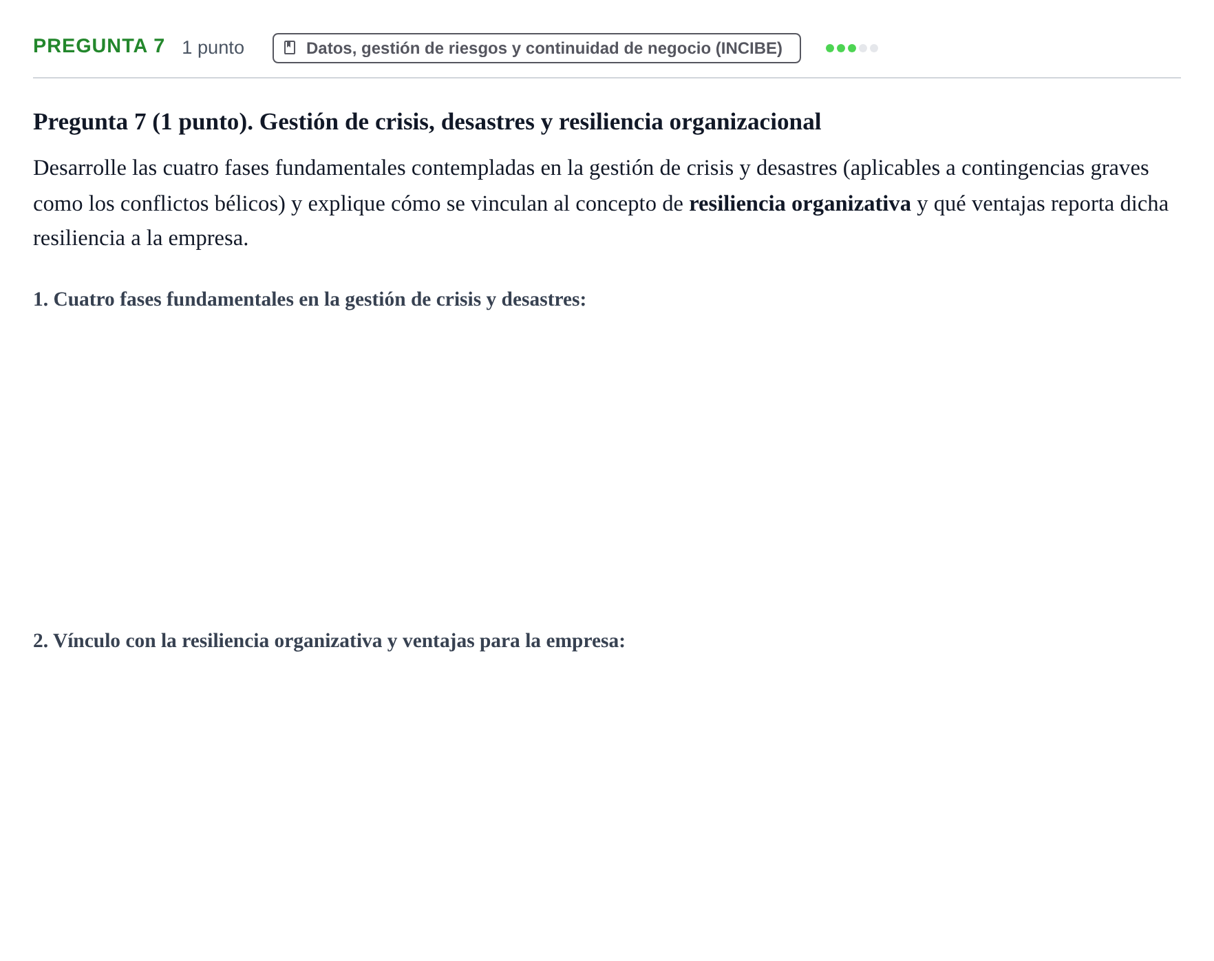 Enunciado: Pregunta 7 · Administración y gestión de organizaciones UOC Juny 2024