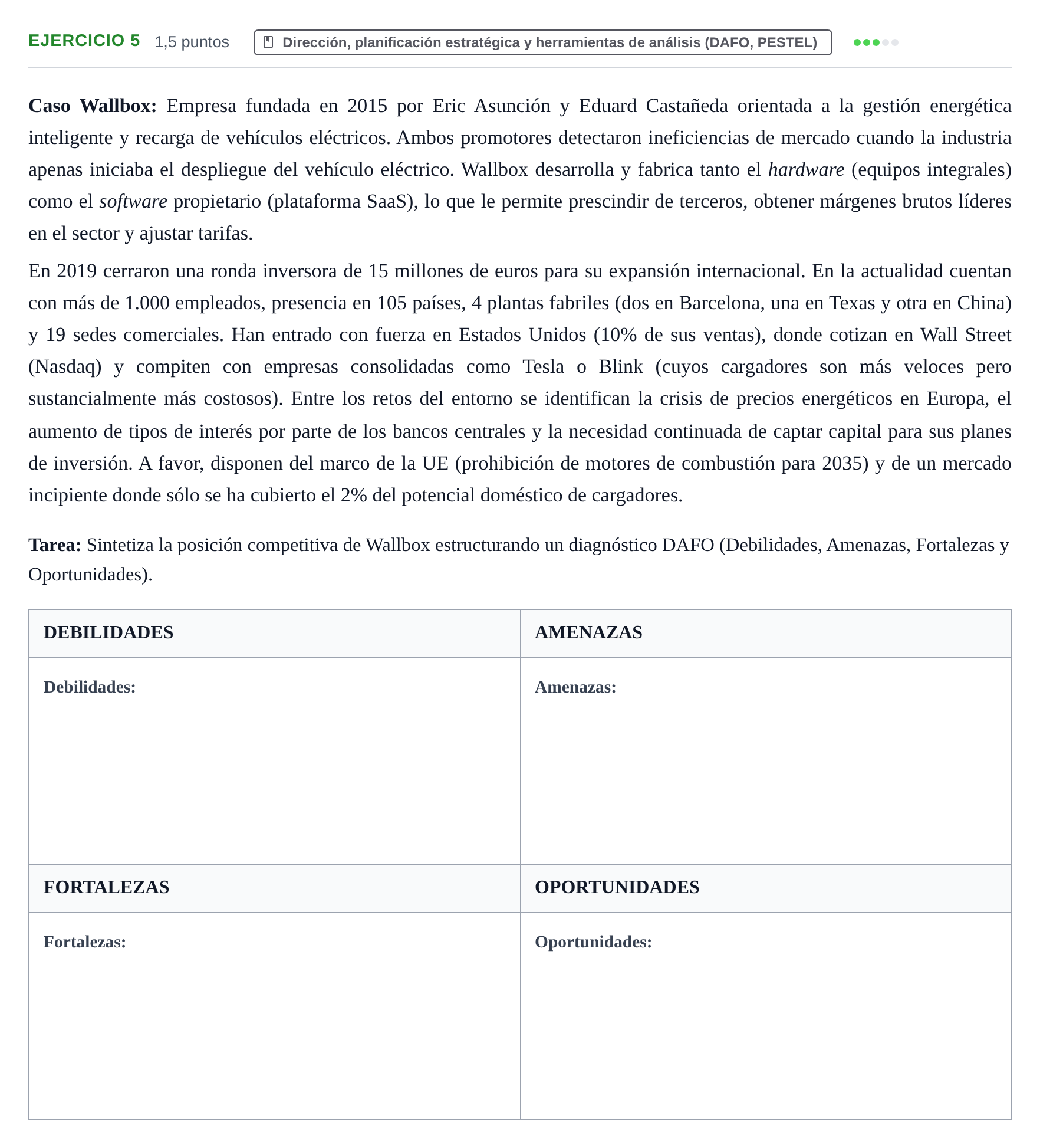 Enunciado: Problema 5 · Administración y gestión de organizaciones UOC 2023