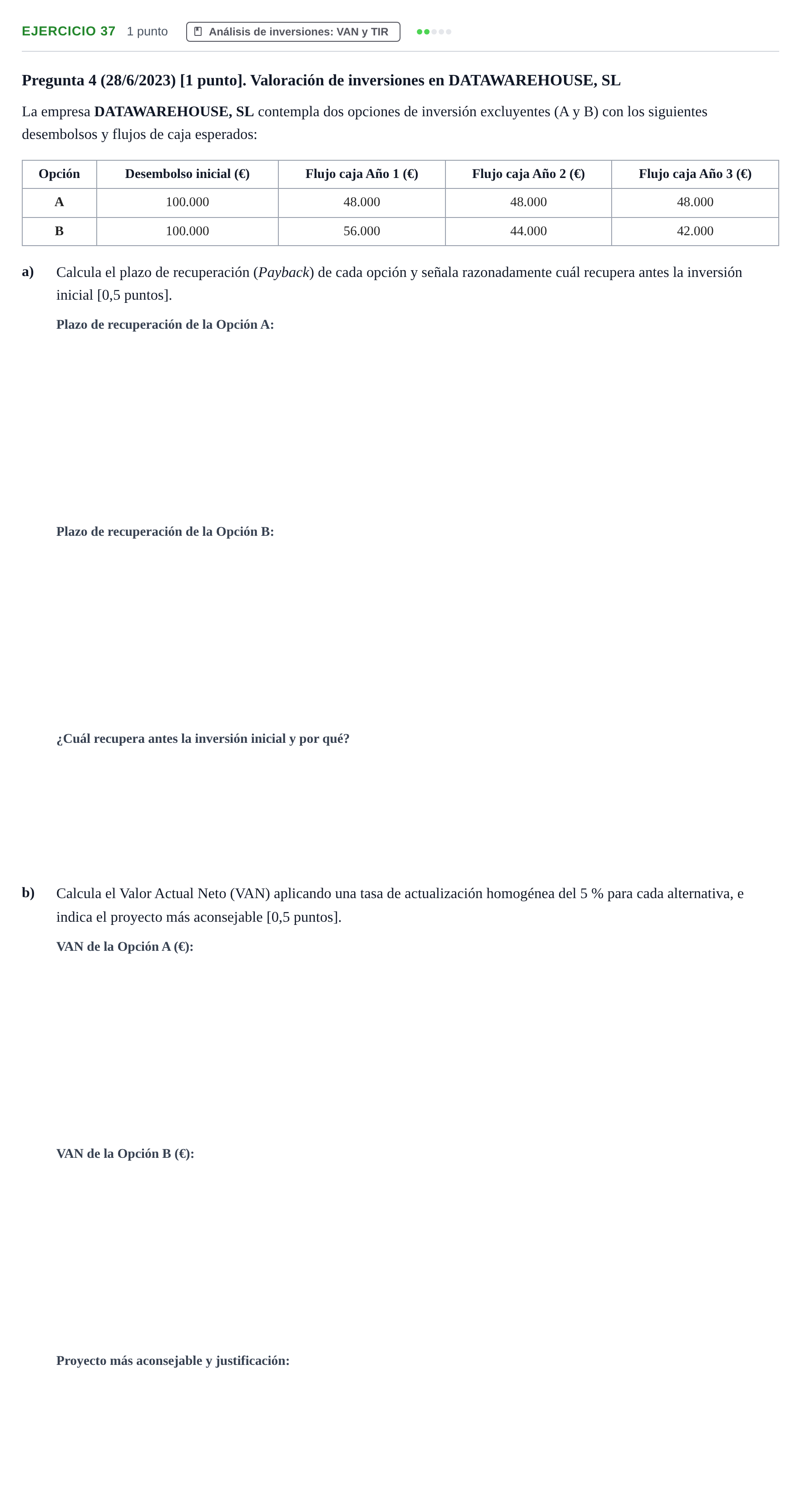 Enunciado: Problema 37 · Administración y gestión de organizaciones UOC 2023