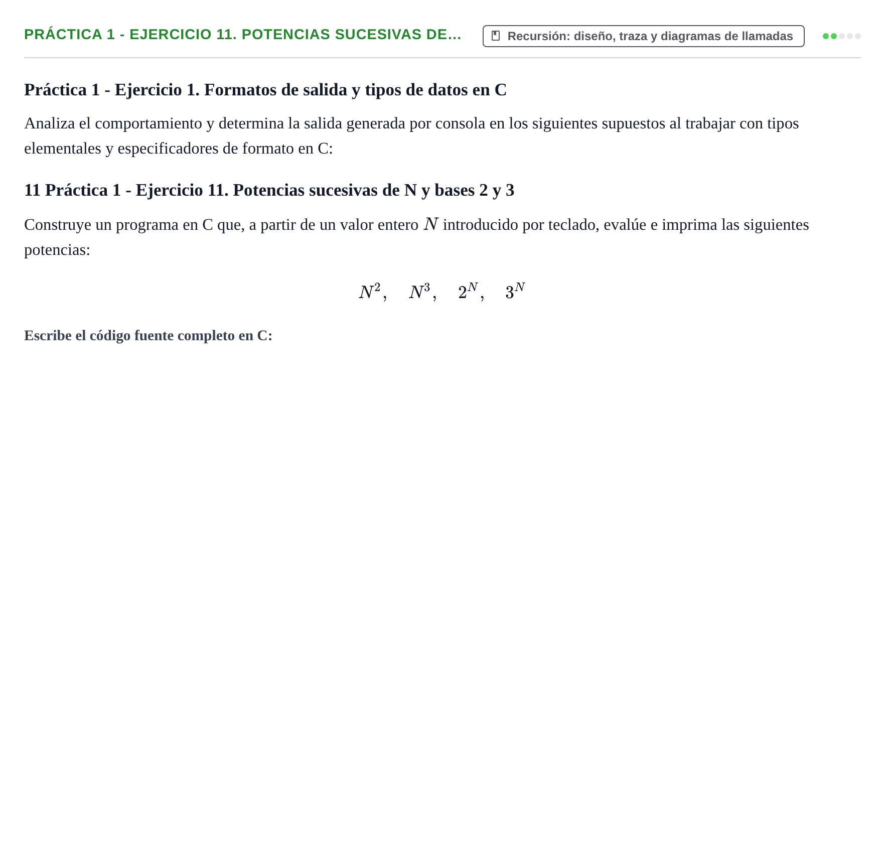 Enunciado: Práctica 1 - Ejercicio 11. Potencias sucesivas de…