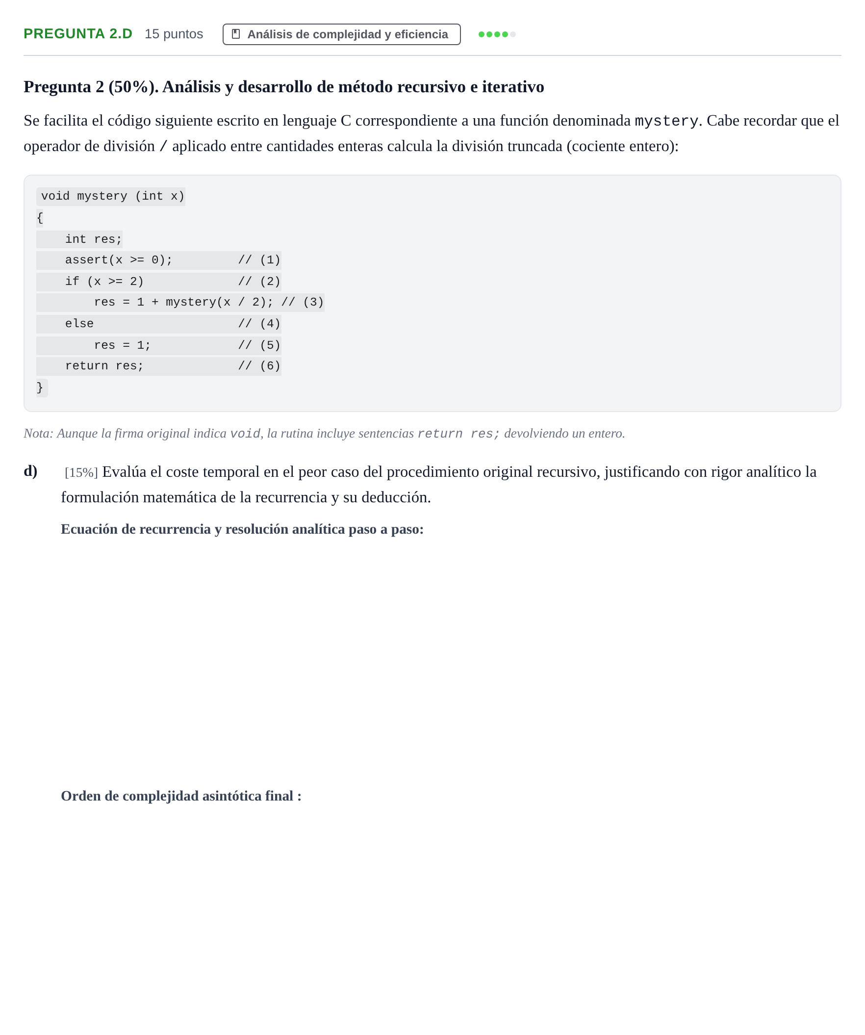 Enunciado: Pregunta 2.d · Prácticas de programación UOC 2023