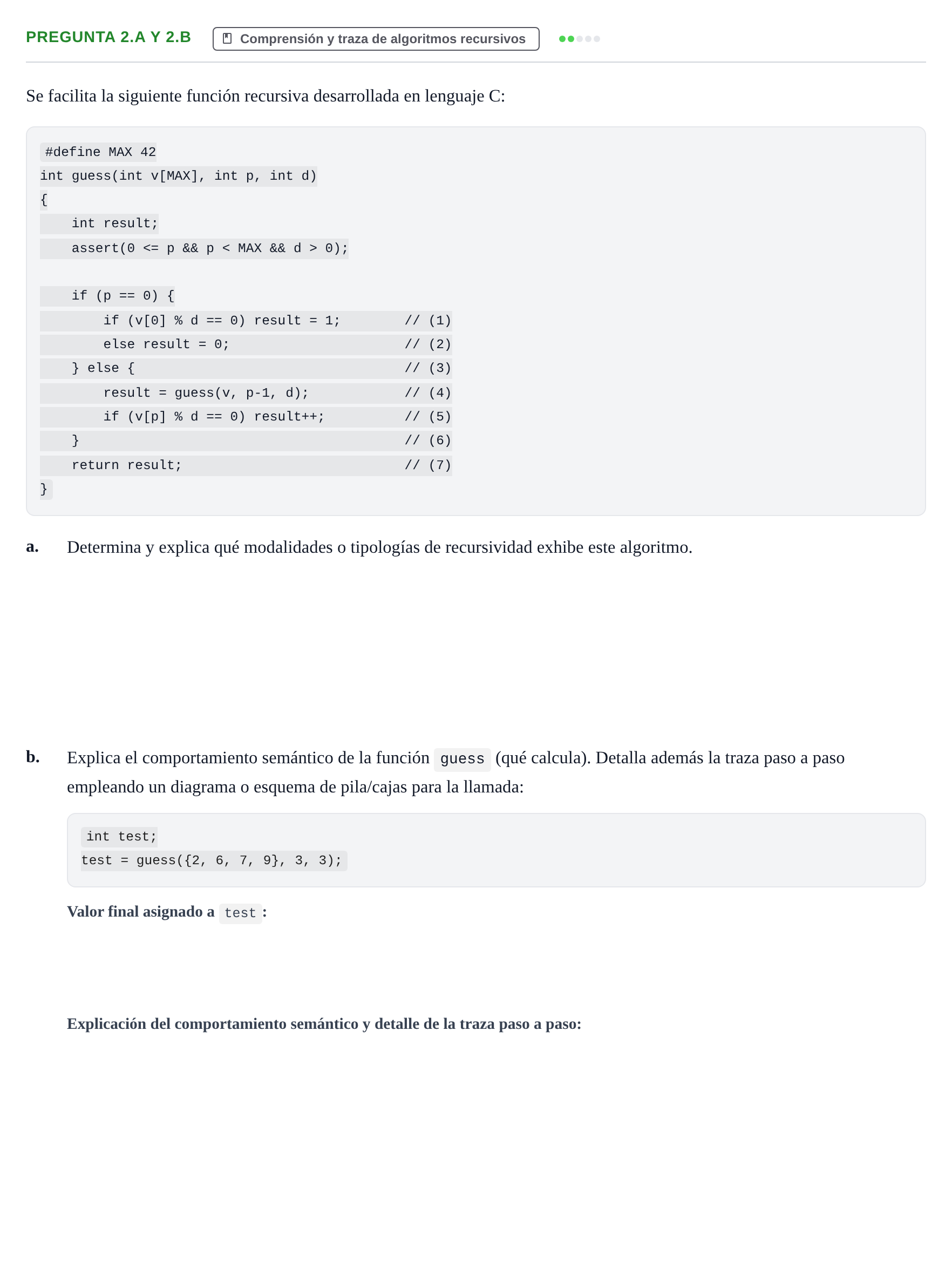 Enunciado: Pregunta 2.a y 2.b · Prácticas de programación UOC 2021