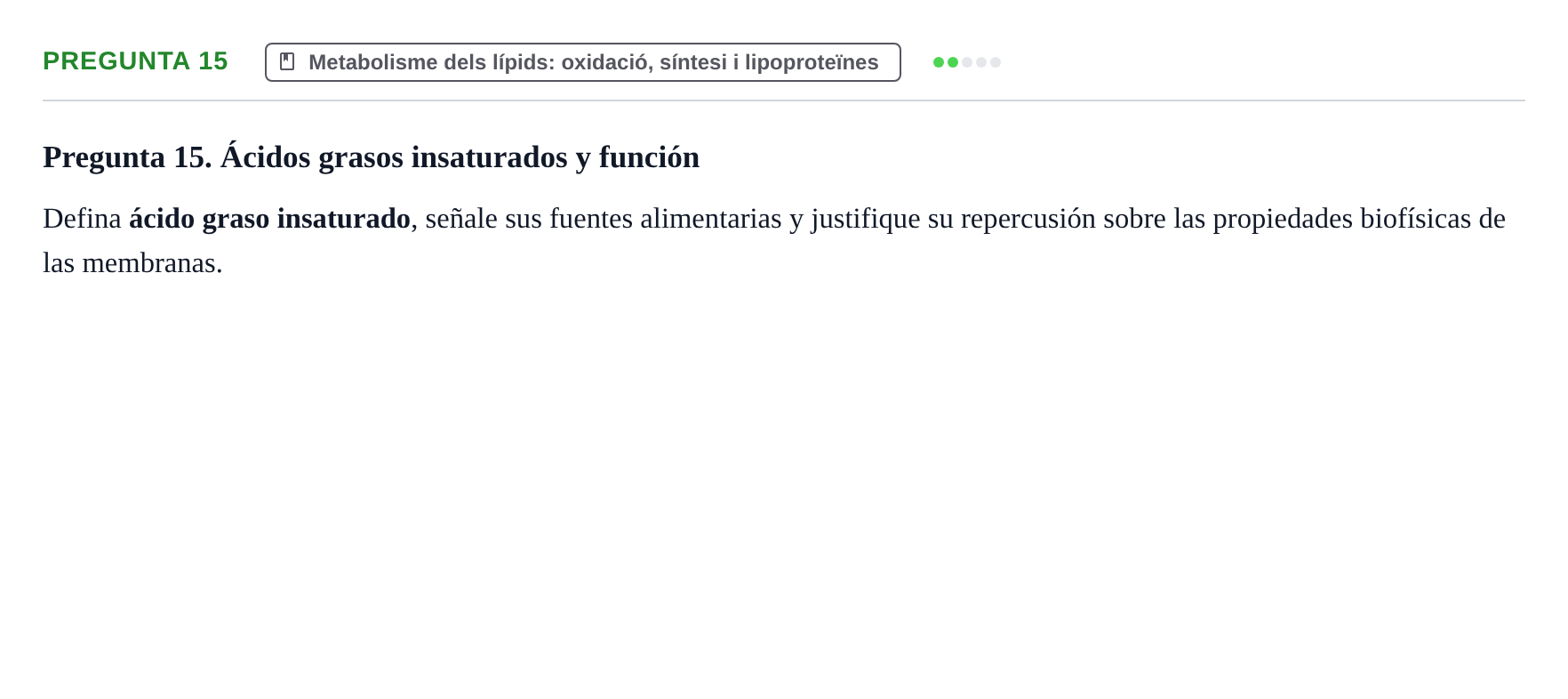 Enunciado: Pregunta 15