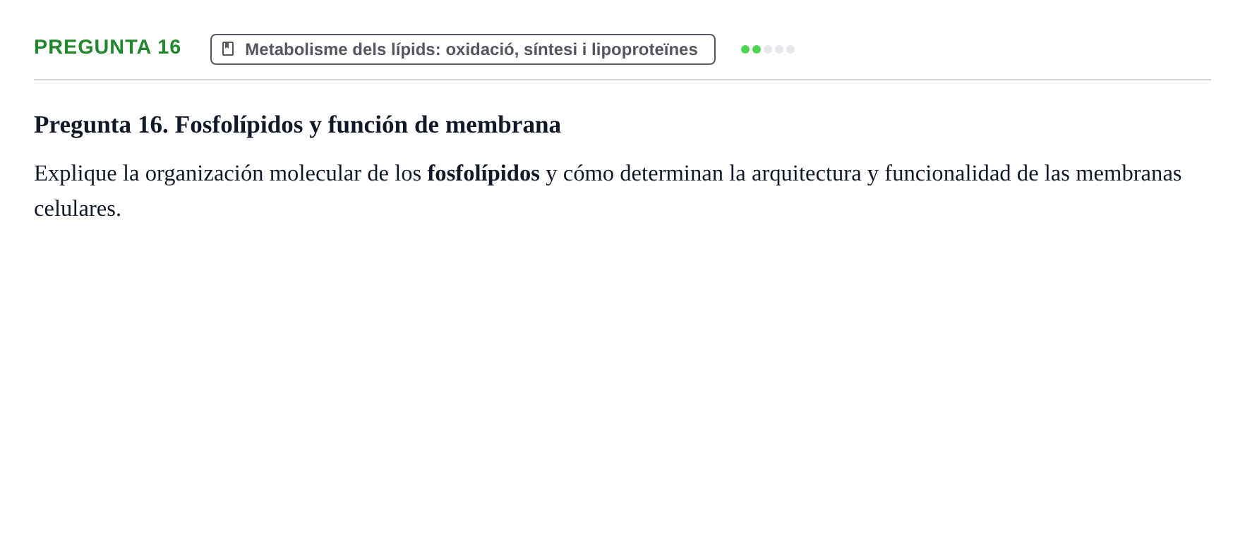 Enunciado: Pregunta 16