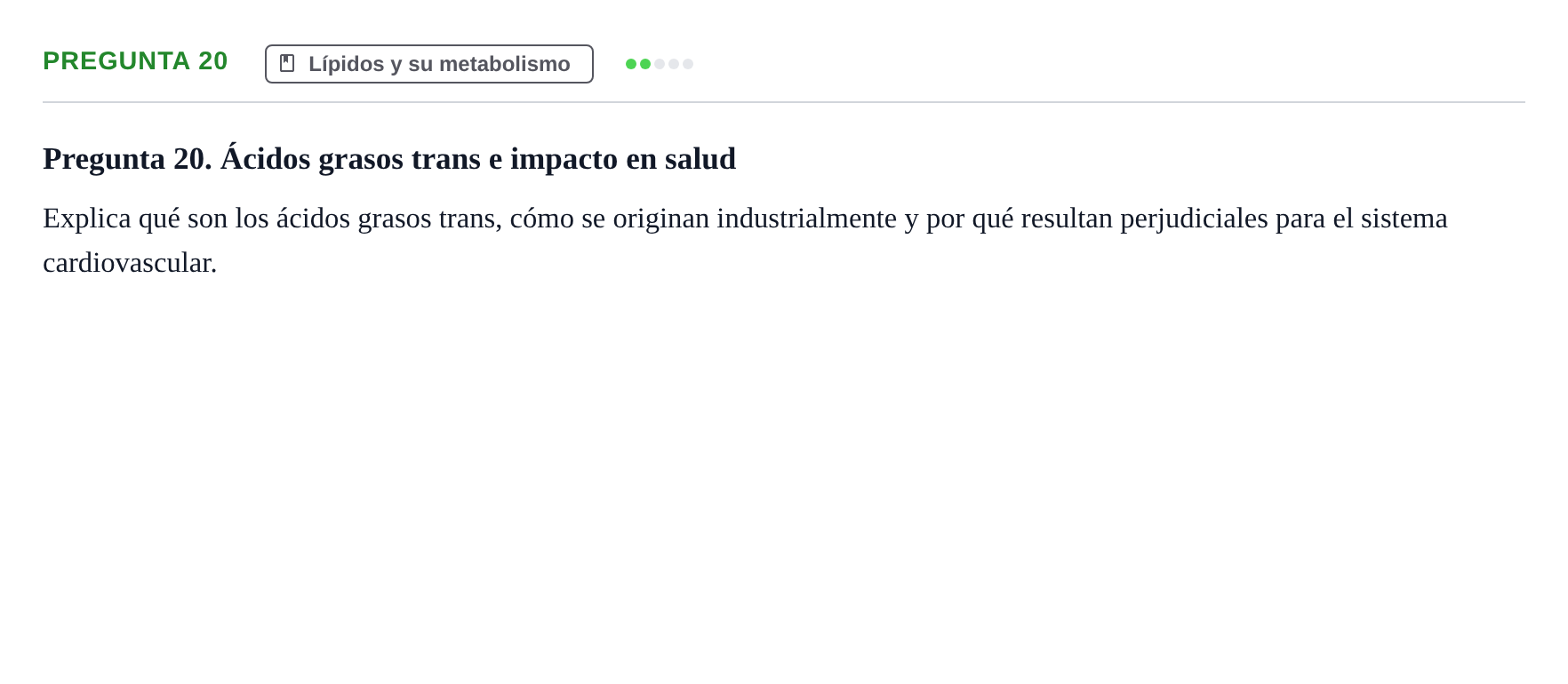 Enunciado: Pregunta 20