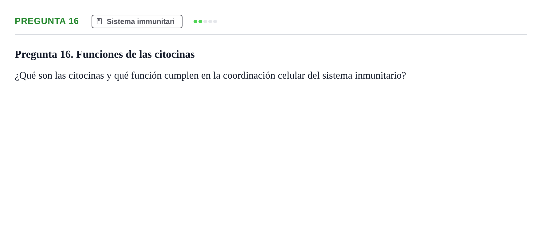 Enunciado: Pregunta 16