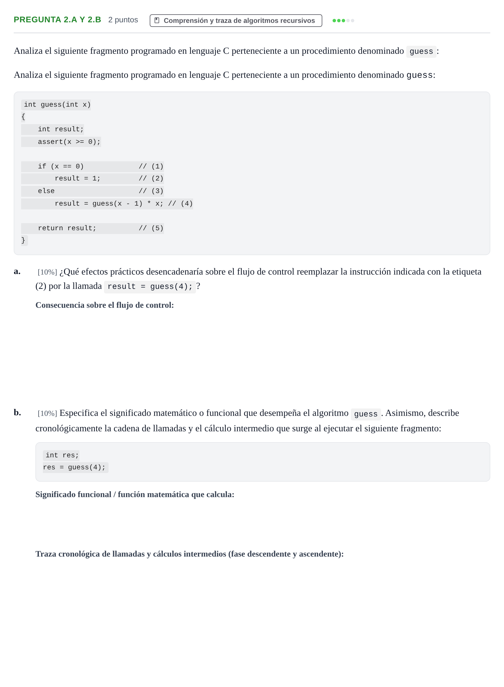 Enunciado: Pregunta 2.a y 2.b · Prácticas de programación UOC 2021