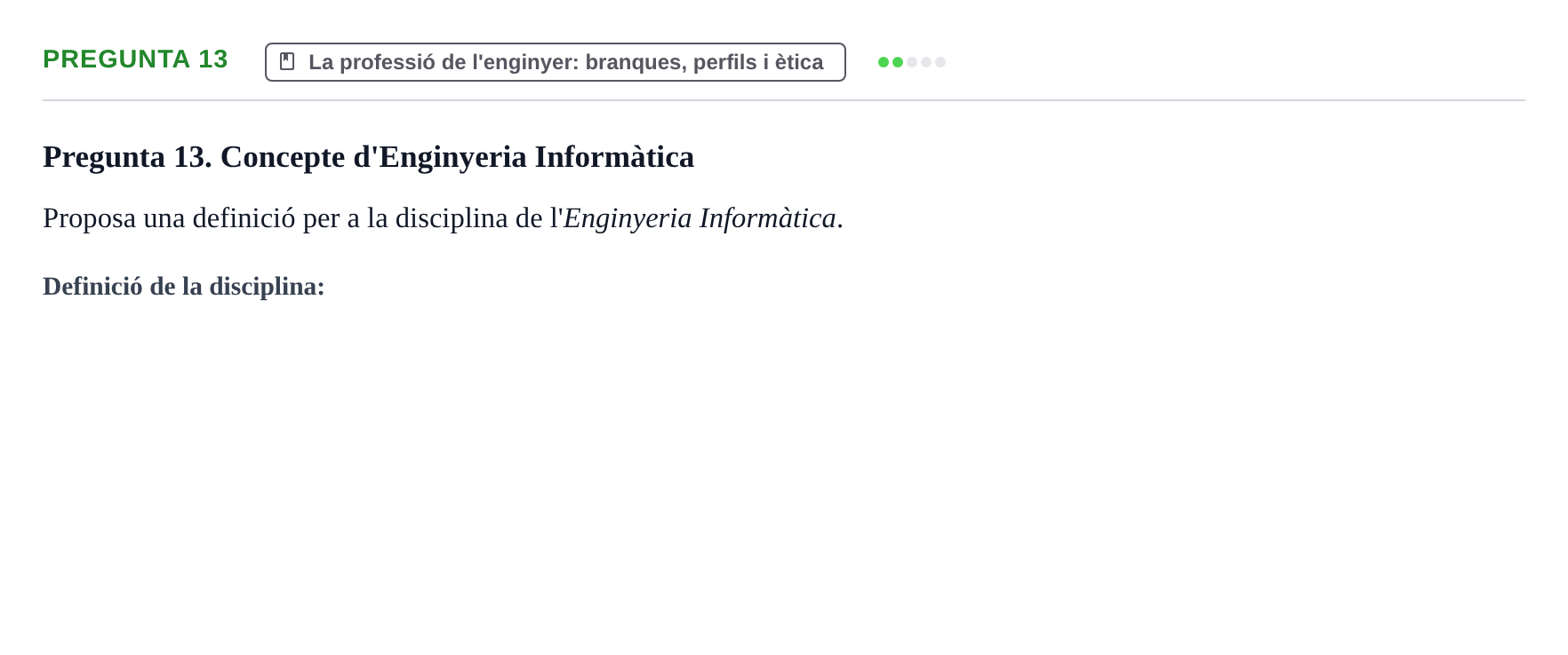 Enunciado: Pregunta 13