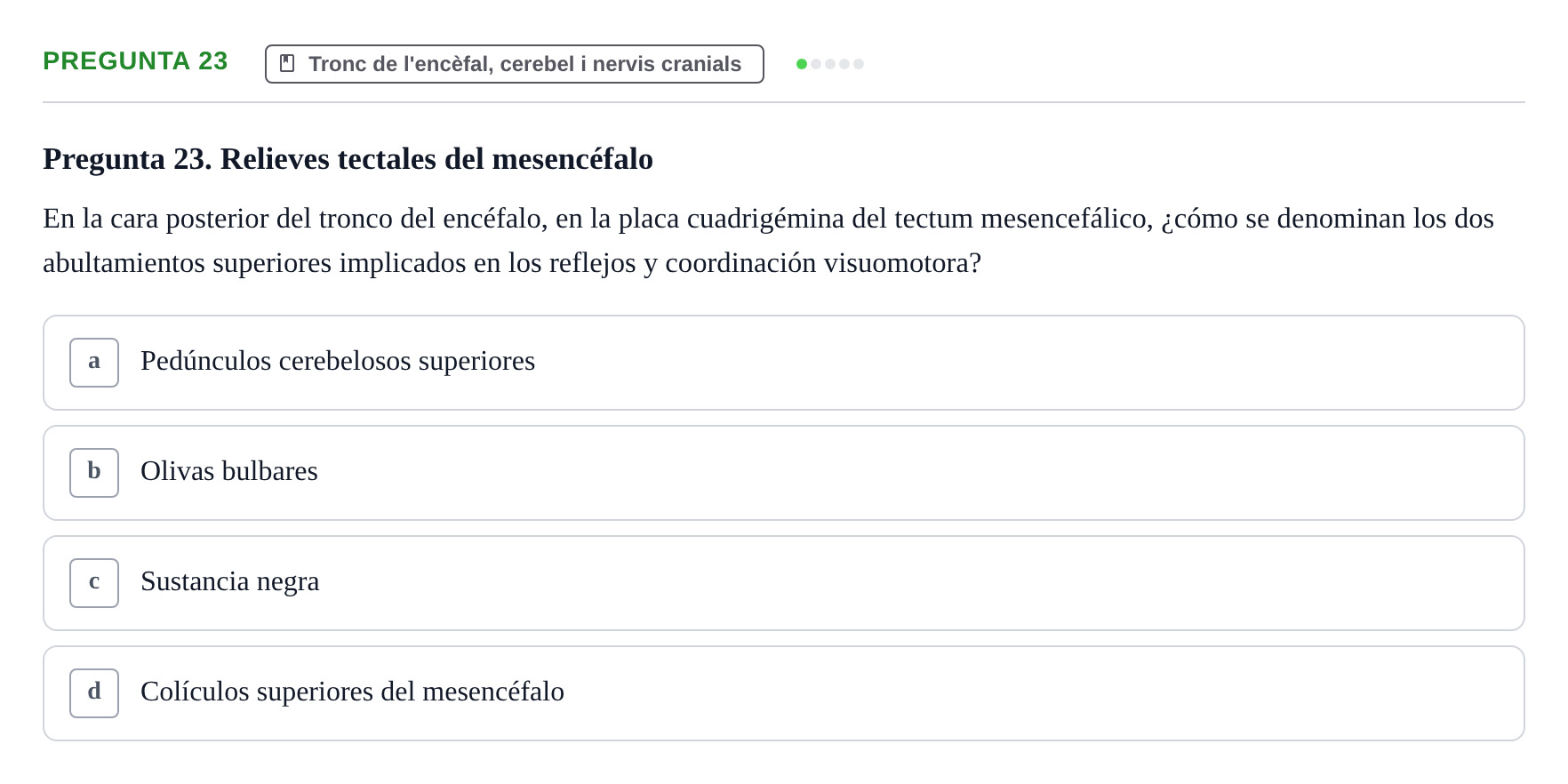 Enunciado: Pregunta 23 · Anatomía II UAB 2024