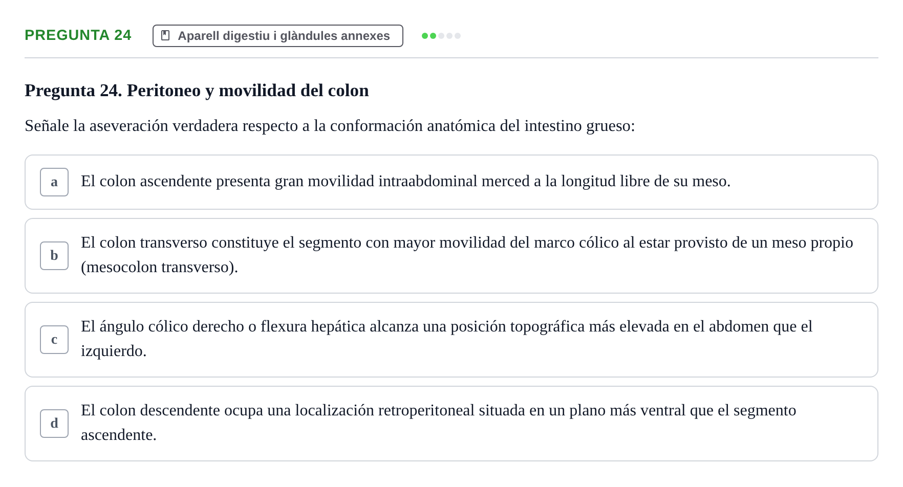 Enunciado: Pregunta 24 · Anatomía II UAB 2024