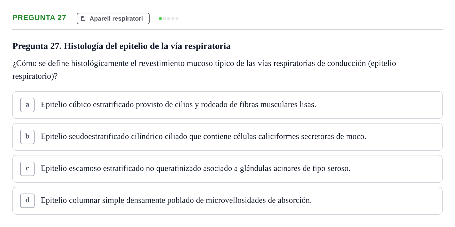 Enunciado: Pregunta 27 · Anatomía II UAB 2024