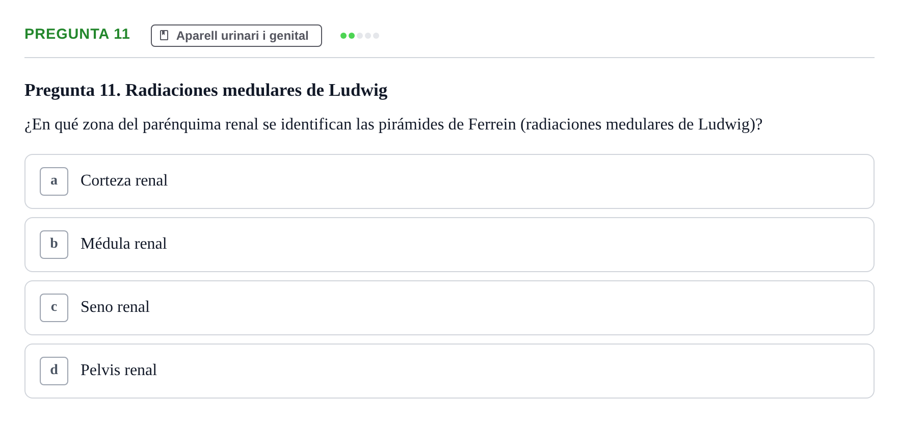Enunciado: Pregunta 11 · Anatomía II UAB 2017