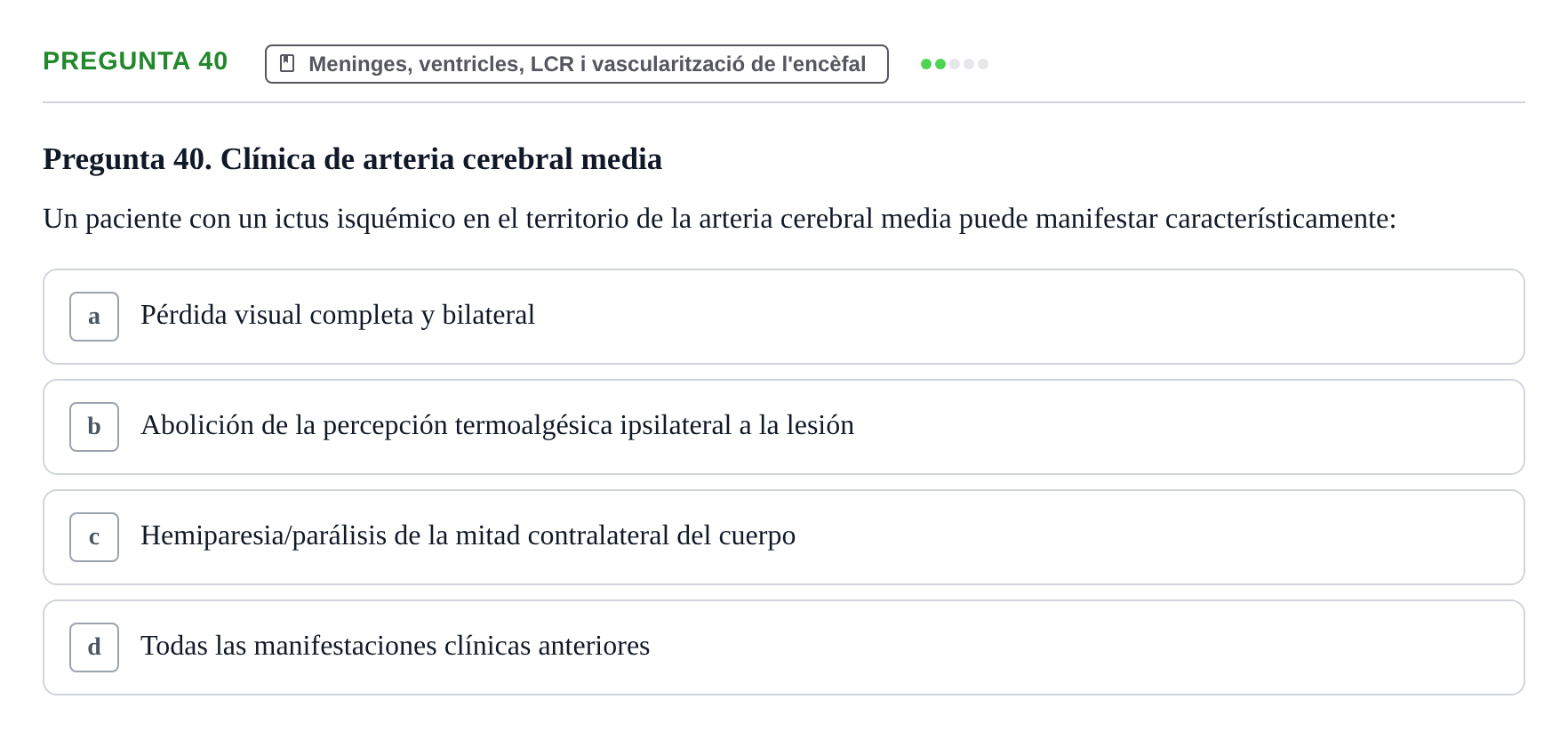 Enunciado: Pregunta 40 · Anatomía II UAB 2017