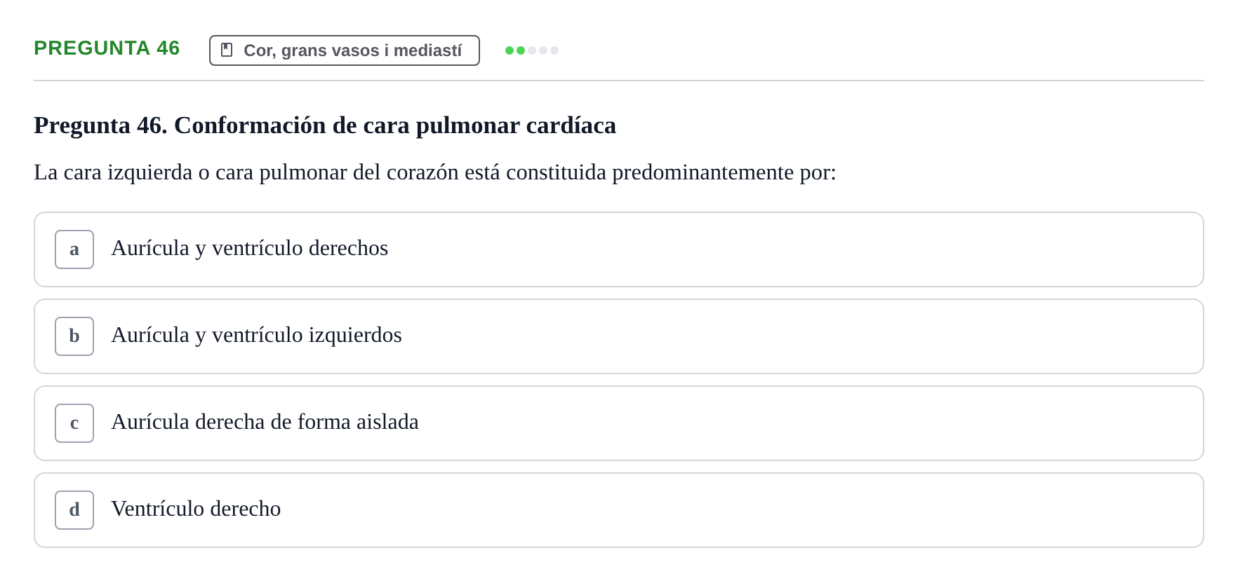 Enunciado: Pregunta 46 · Anatomía II UAB 2017