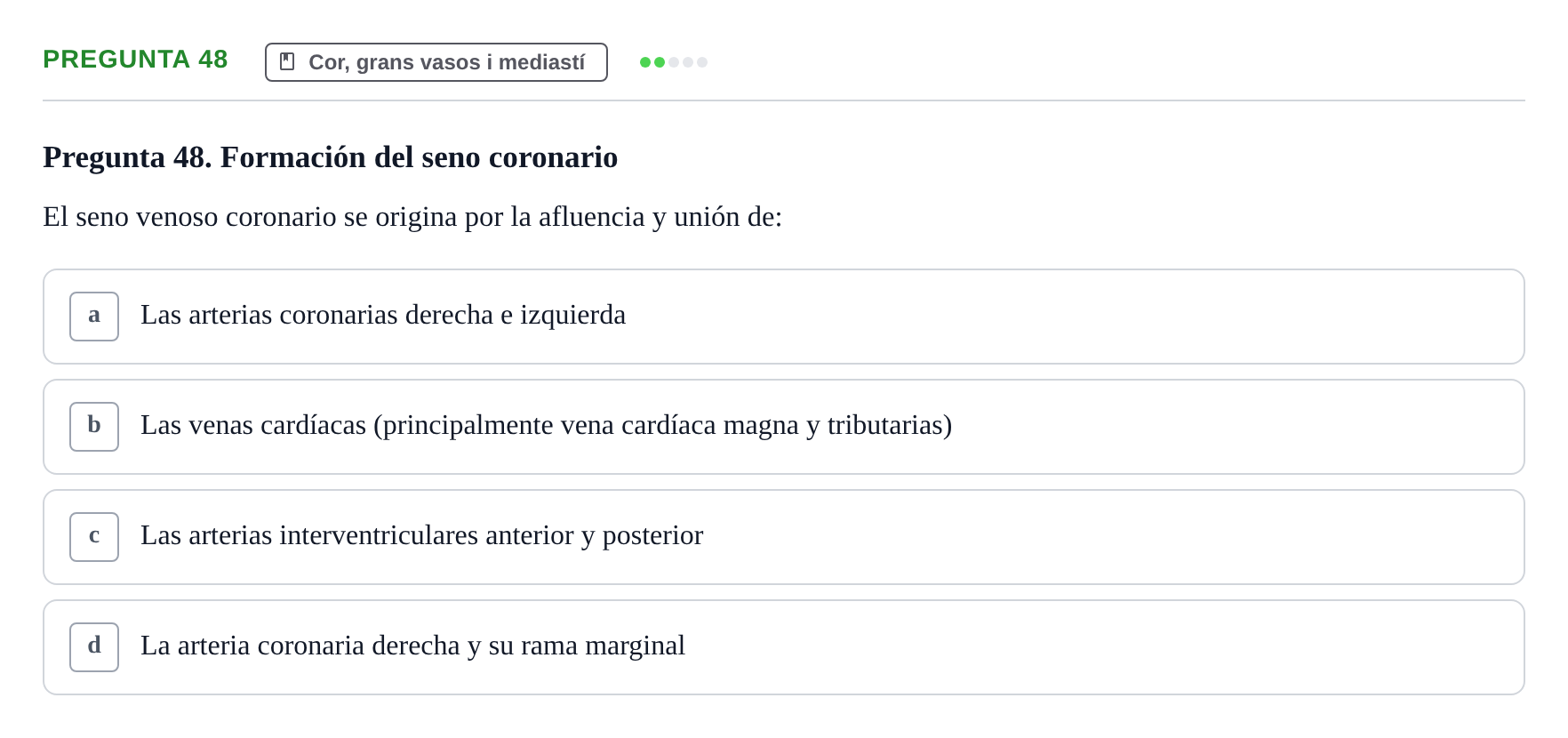 Enunciado: Pregunta 48 · Anatomía II UAB 2017