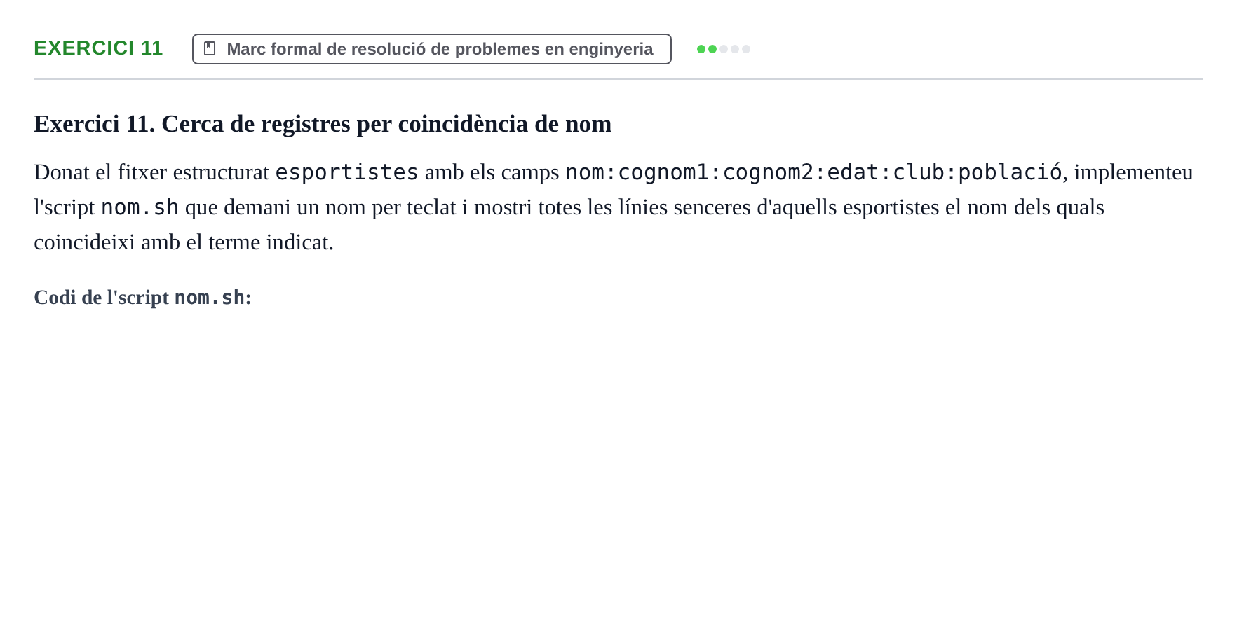 Enunciado: Exercici 11