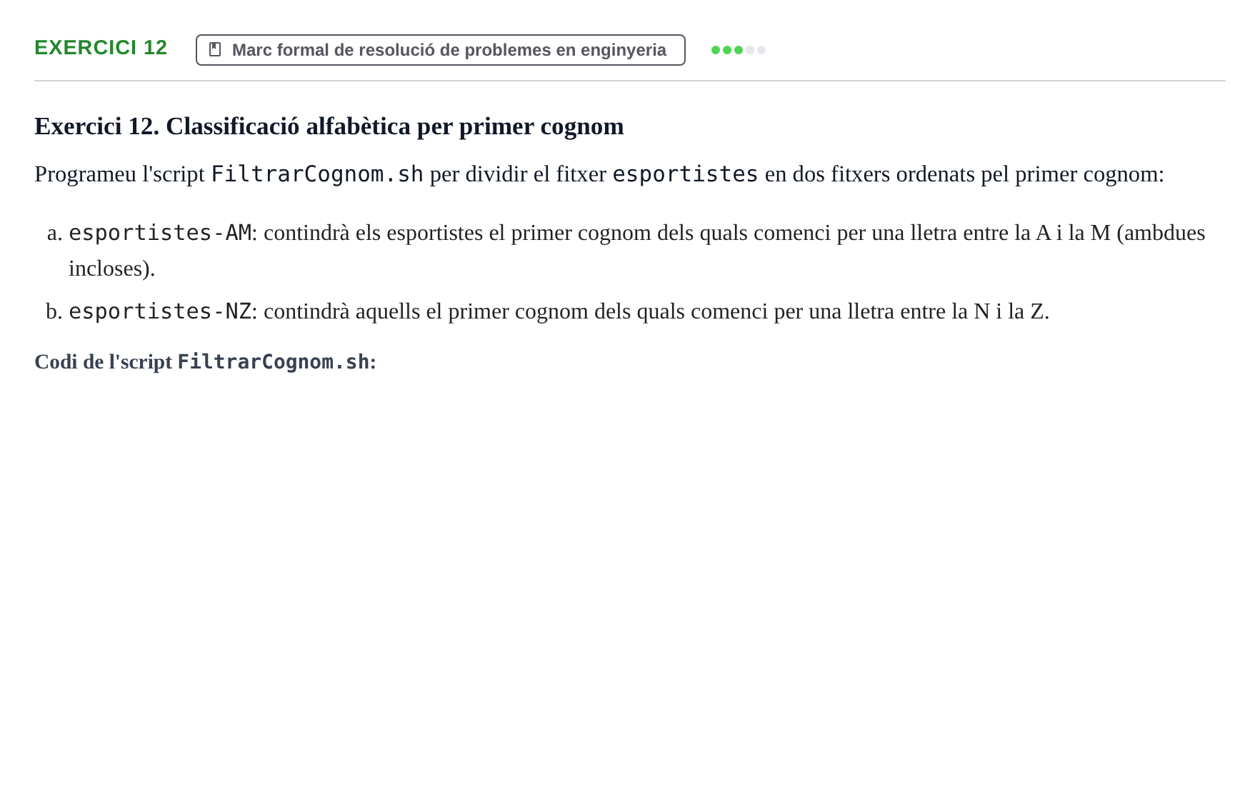 Enunciado: Exercici 12