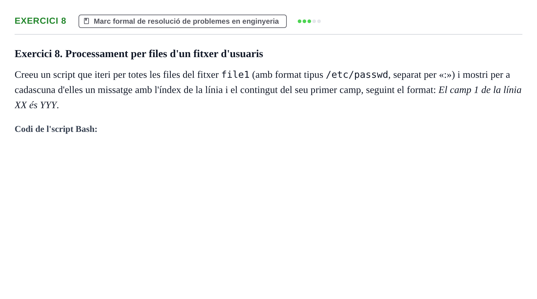 Enunciado: Exercici 8