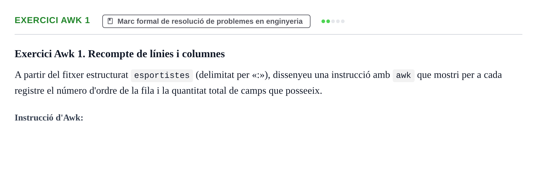 Enunciado: Exercici Awk 1