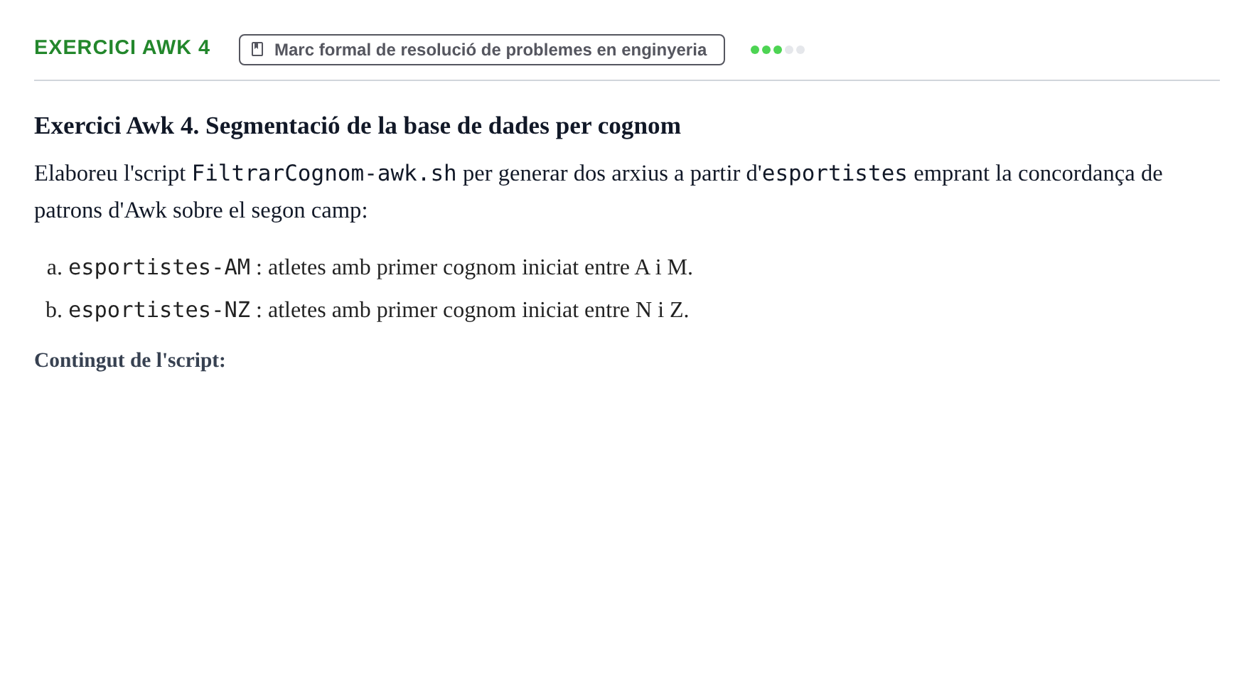 Enunciado: Exercici Awk 4