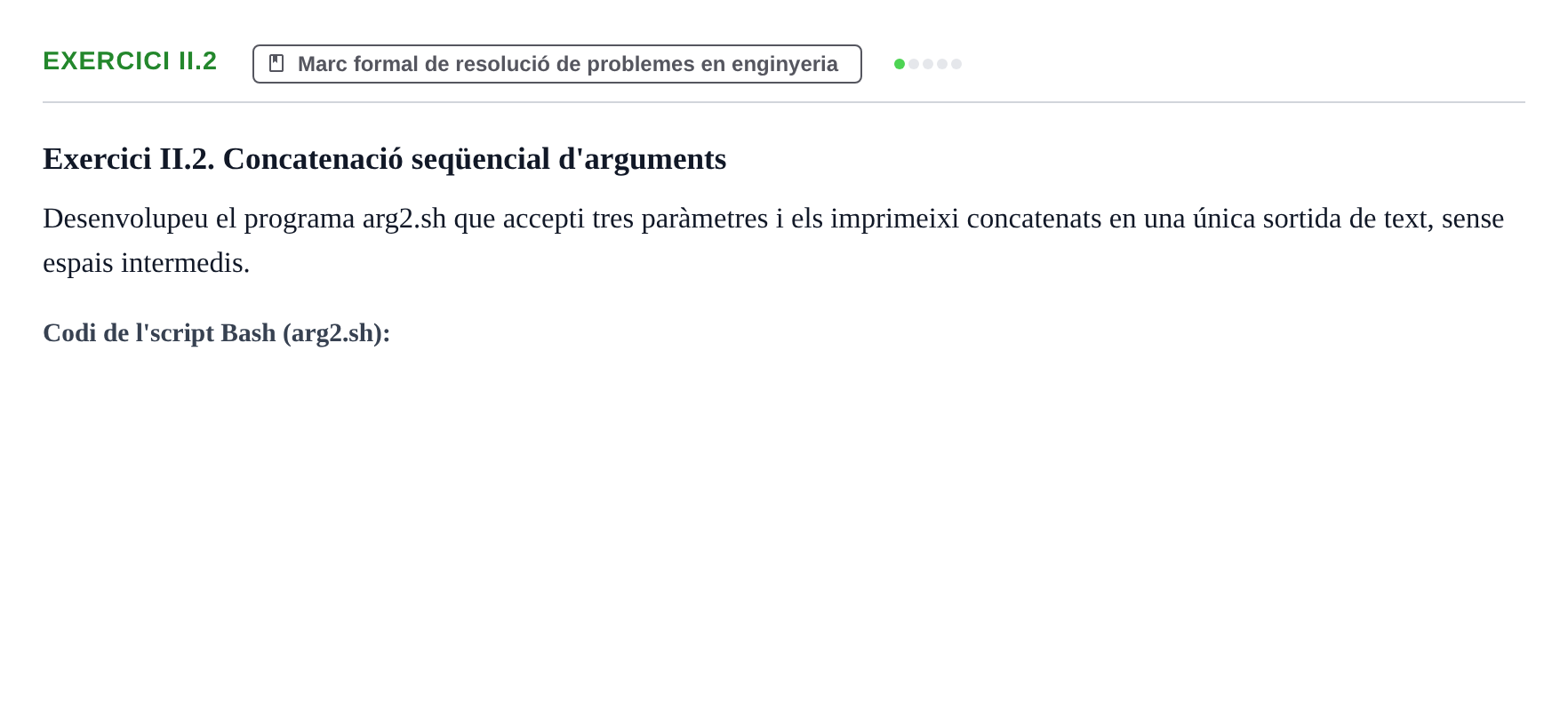 Enunciado: Exercici II.2
