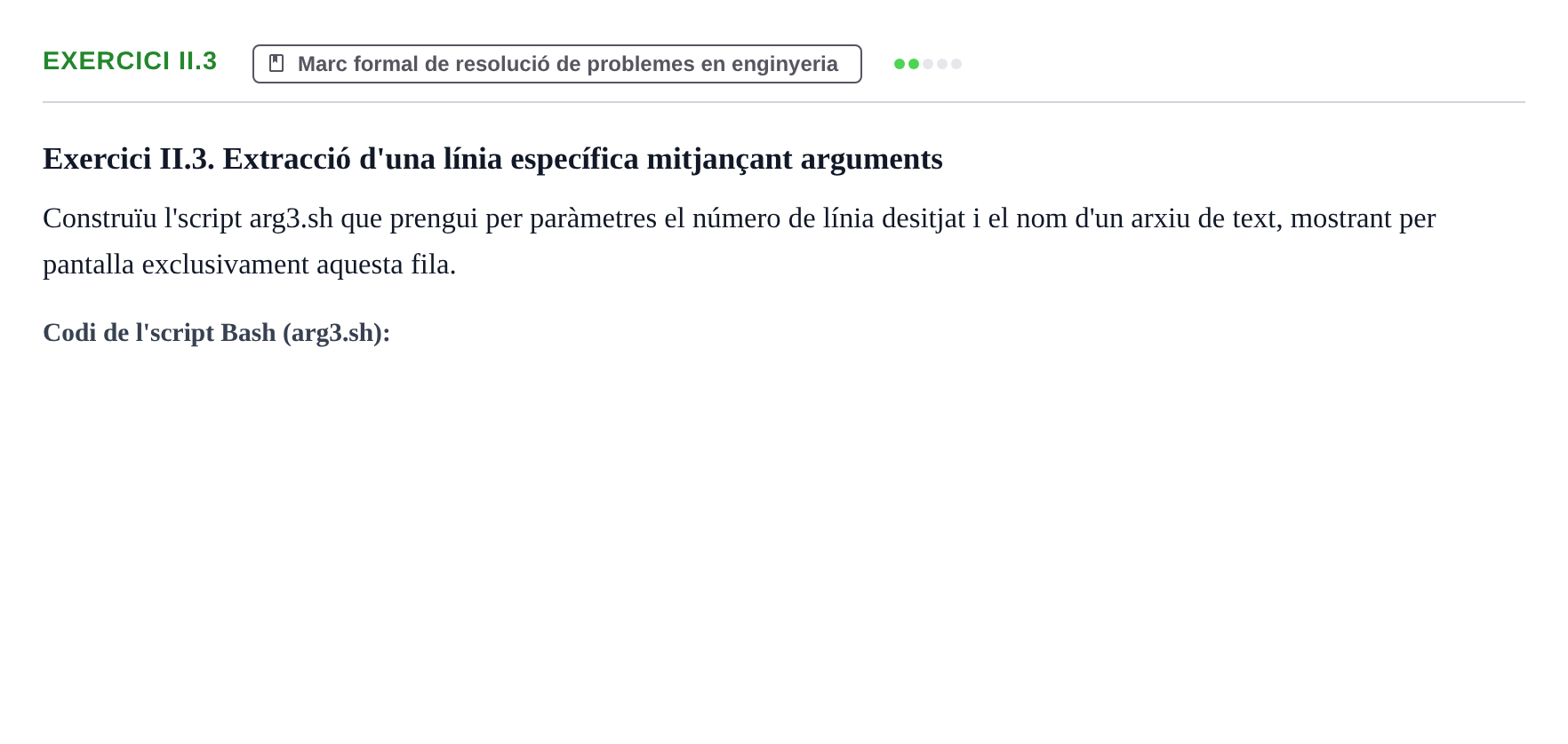 Enunciado: Exercici II.3